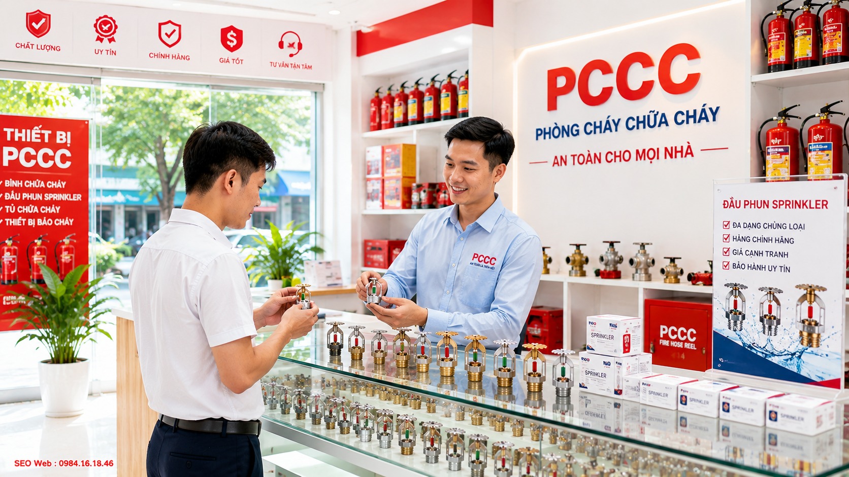 Liên hệ trang bị đầu phun Sprinkler hướng lên Hoàng Nhật Hưng