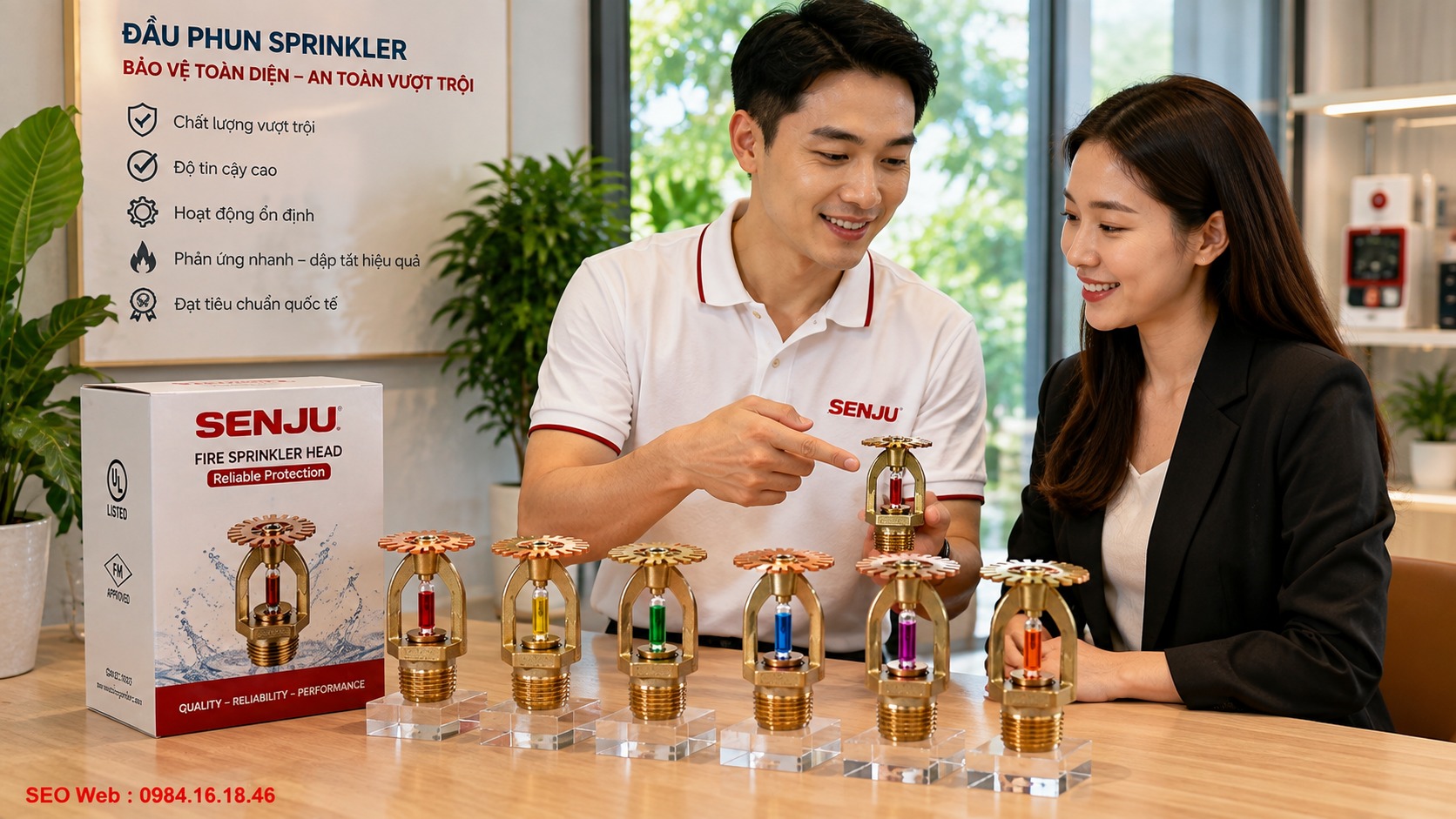 Mối liên hệ giữa màu bóng và ngưỡng nhiệt đầu phun Màu bóng Sprinkler giúp nhận biết nhanh từng ngưỡng nhiệt kích hoạt