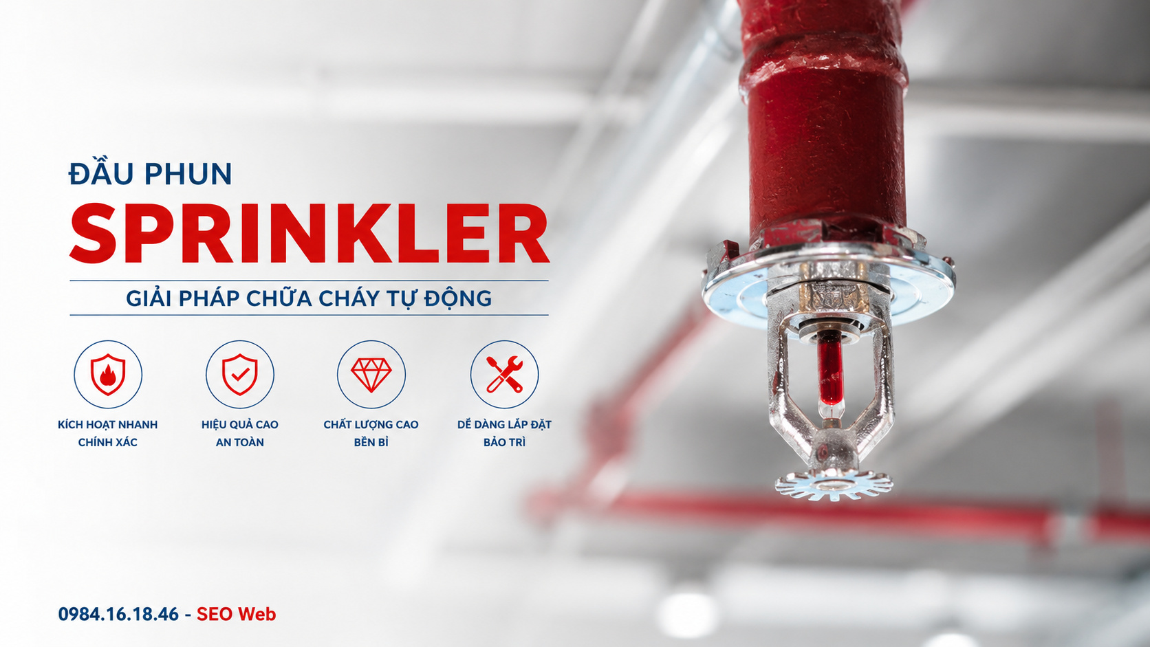 Kết cấu thân chịu lực và liên kết bộ phận đầu phun Thân đầu phun Sprinkler tạo kết cấu chính cho thiết bị