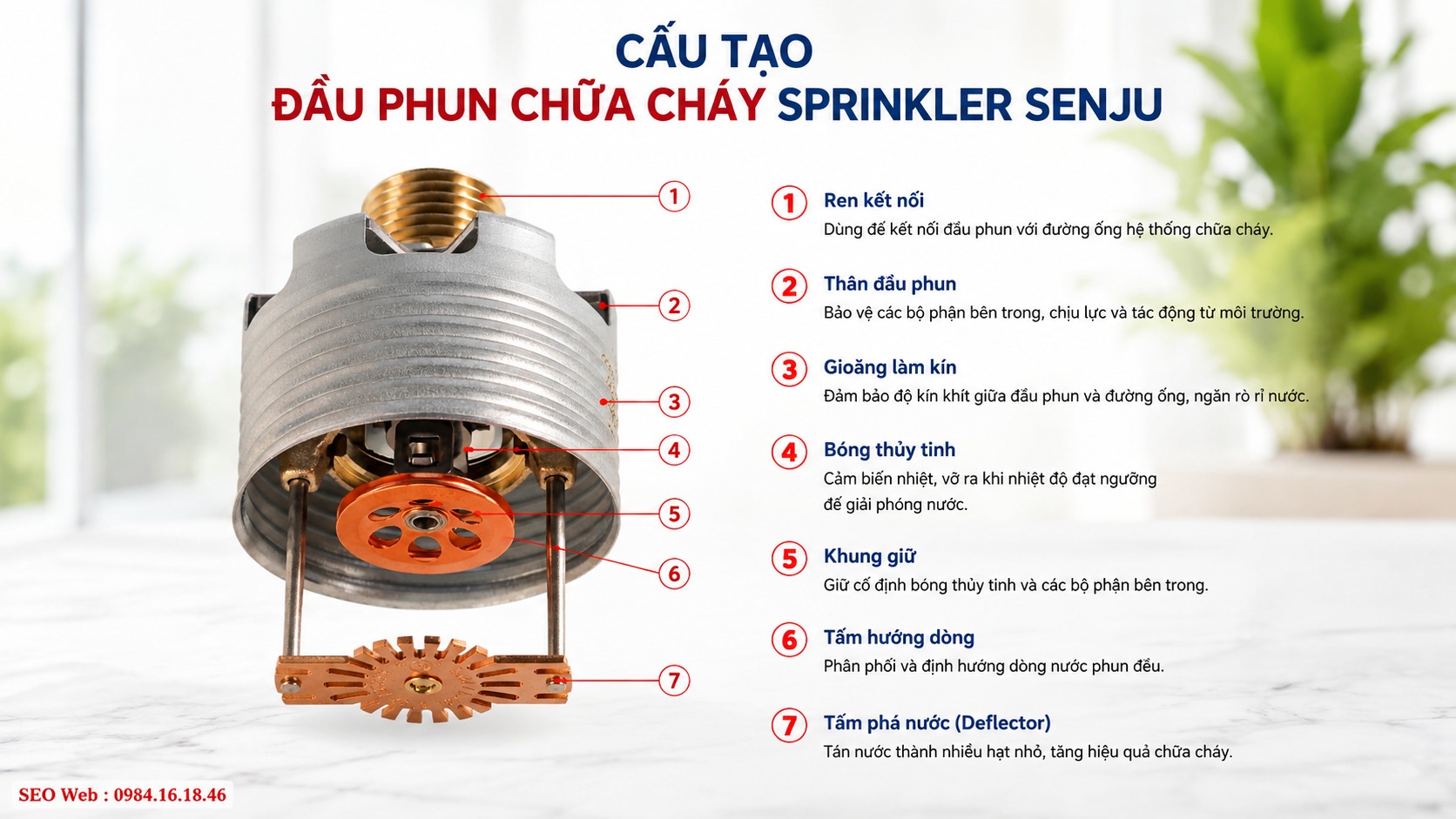 Kiểu dáng đầu phun Senju tối ưu cho nhiều không gian lắp đặt Thiết kế đầu phun sprinkler Senju nhỏ gọn phù hợp nhiều loại công trình
