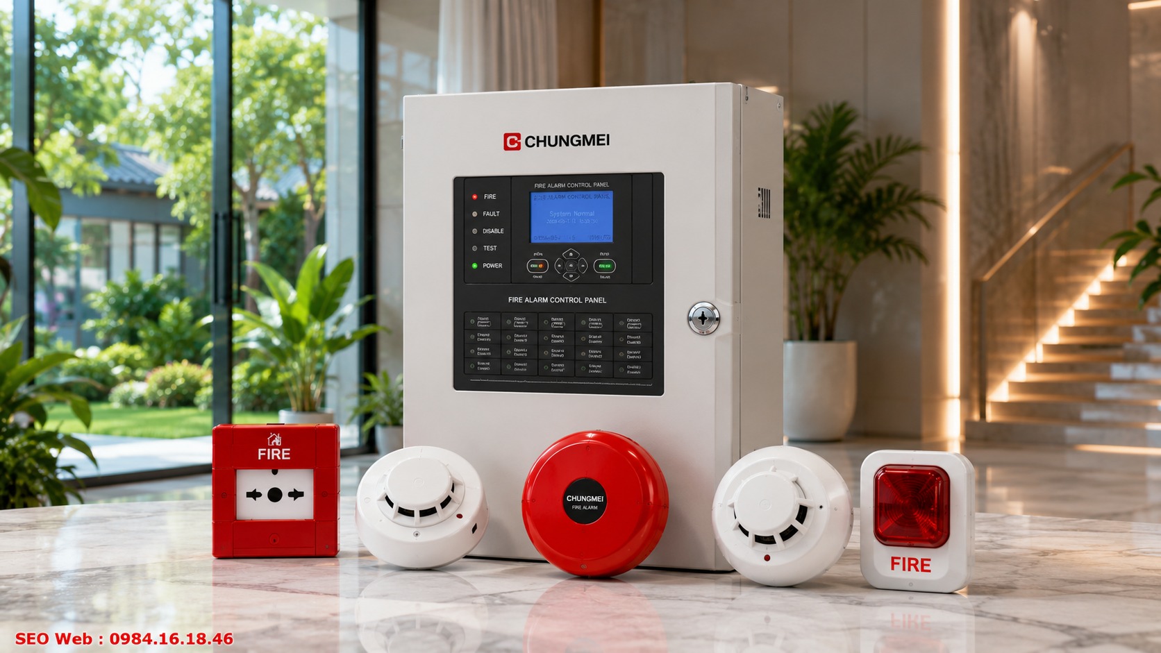 Trung tâm Chungmei hỗ trợ giám sát nhiều khu vực hiệu quả Tủ trung tâm báo cháy Chungmei quản lý nhiều khu vực công trình