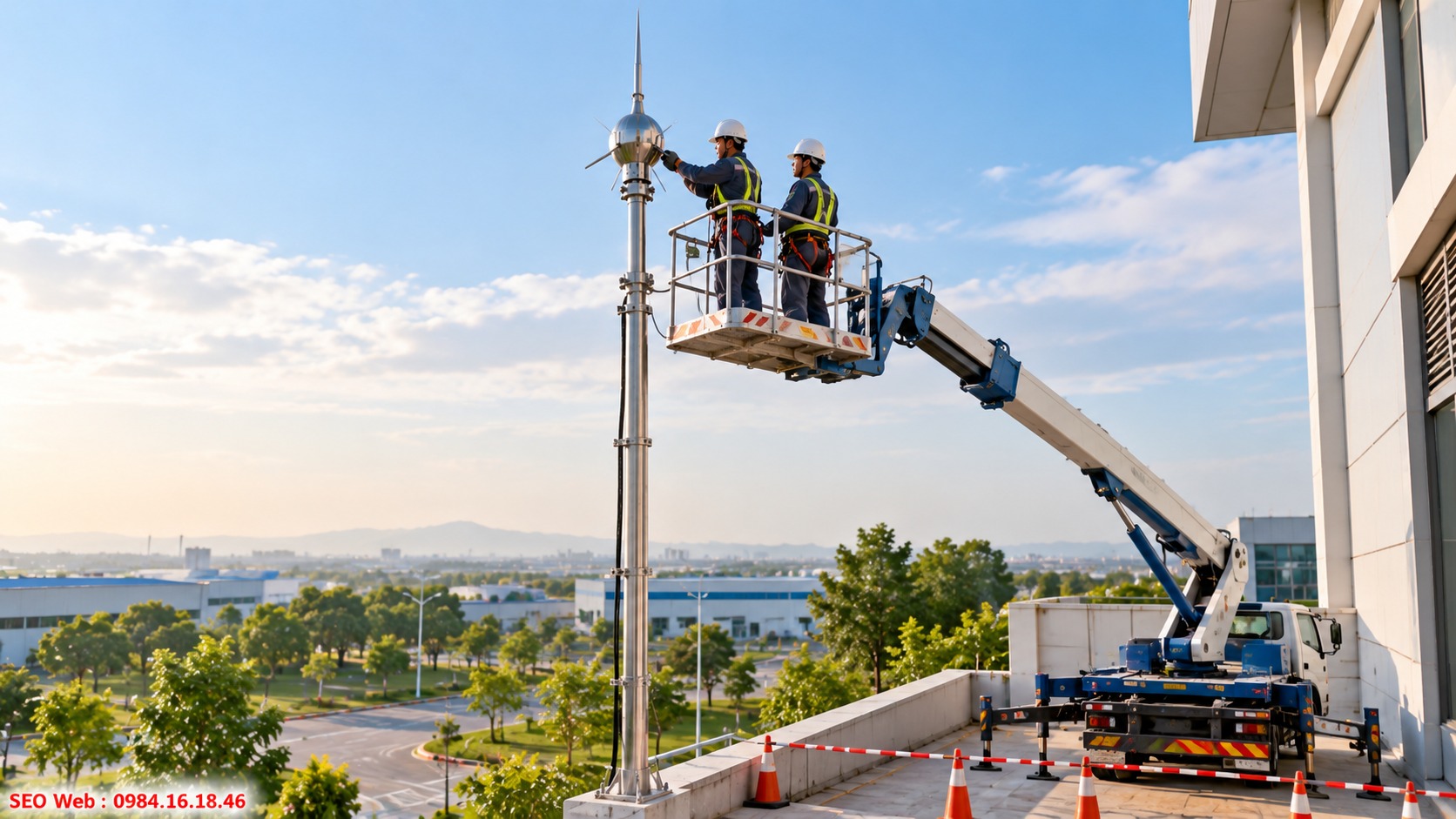 Trang bị bảo hộ đầy đủ giúp giảm nguy hiểm khi làm việc trên cao