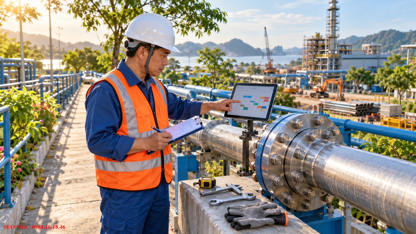 Bảo đảm an toàn trước kiểm tra mặt bích bằng cô lập áp suất đường ống