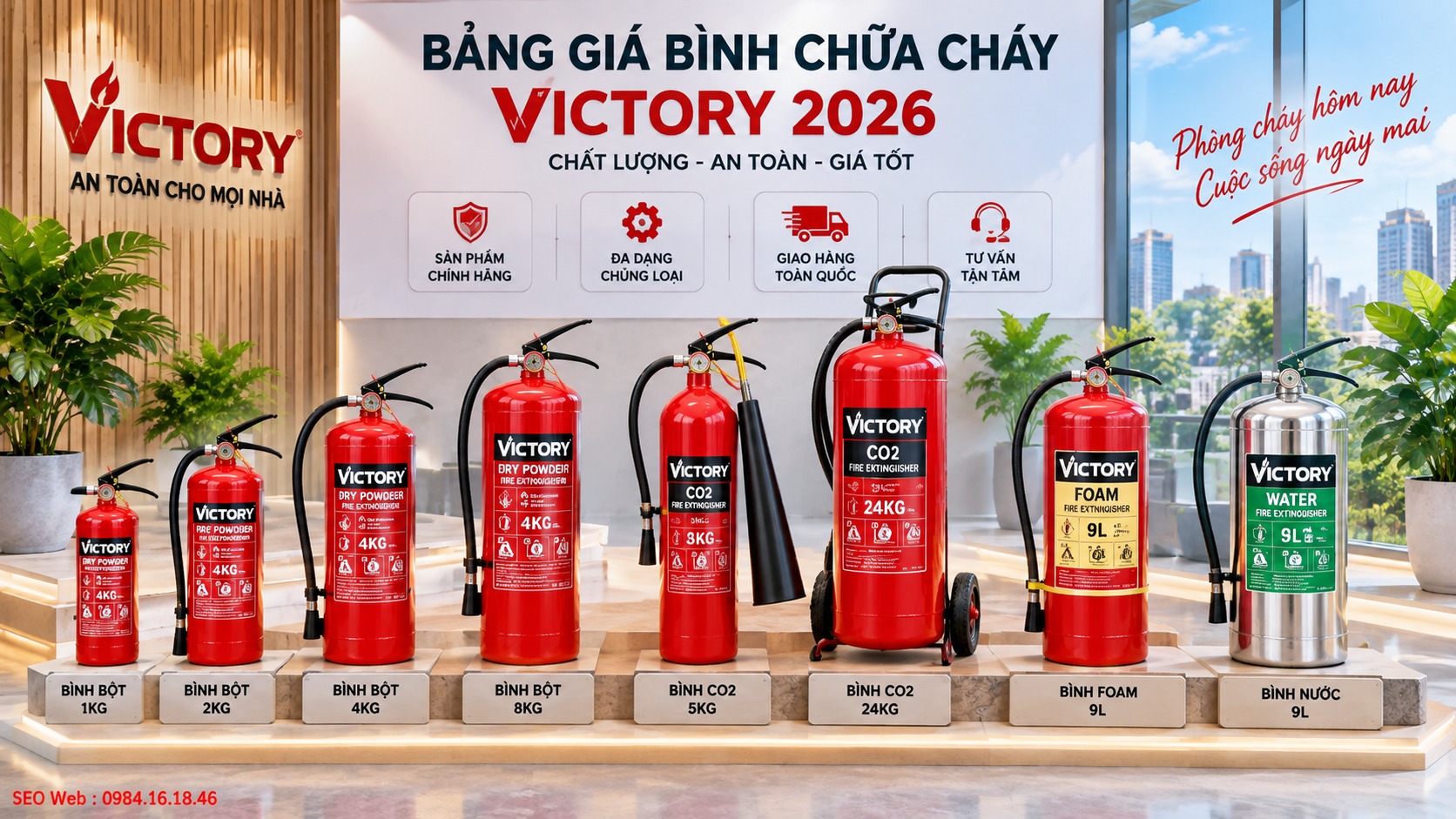 Giá bình Victory năm 2026 được tham khảo theo từng chủng loại
