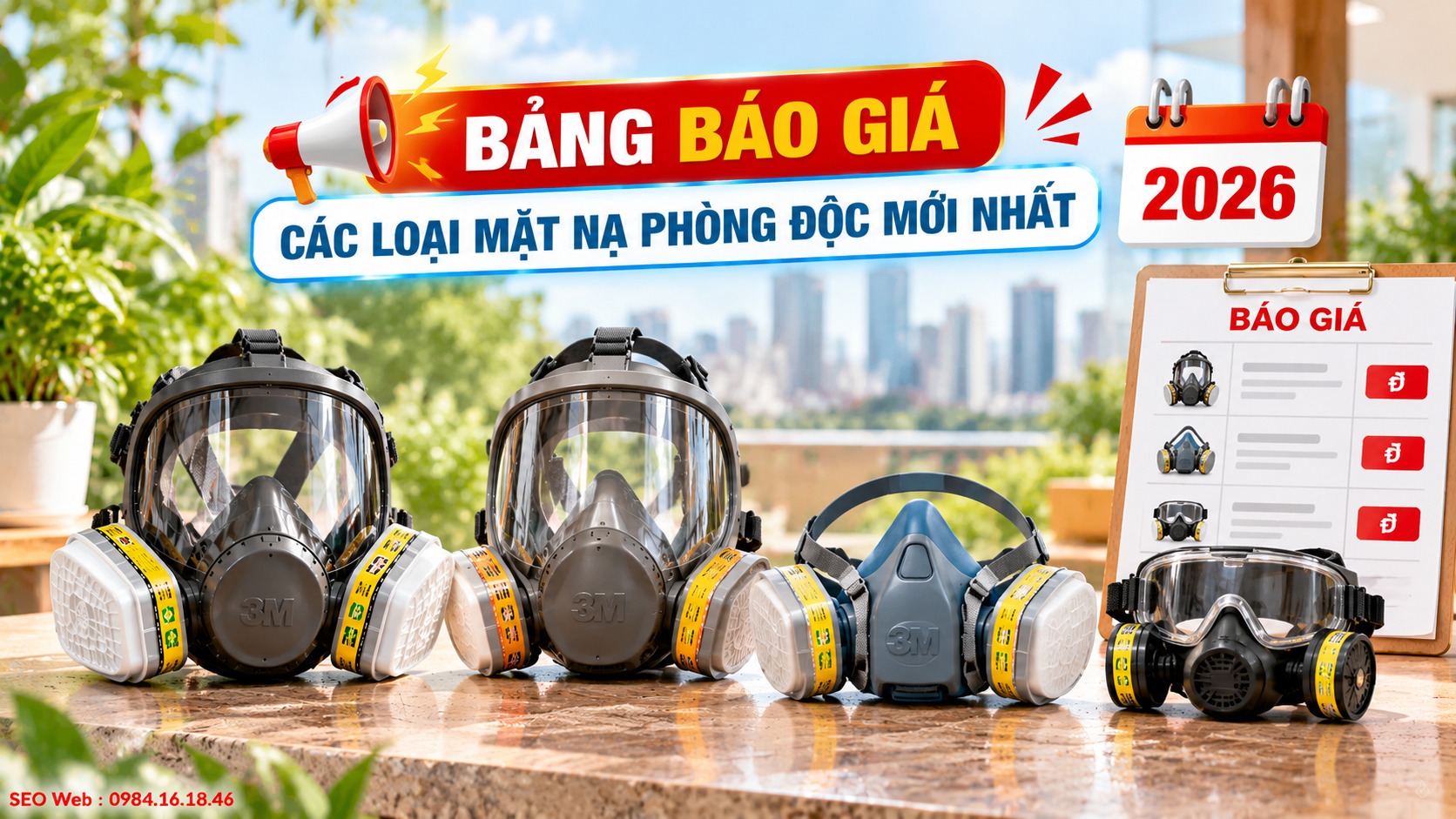 Bảng giá tham khảo nhiều dòng mặt nạ phòng độc phổ biến năm 2026