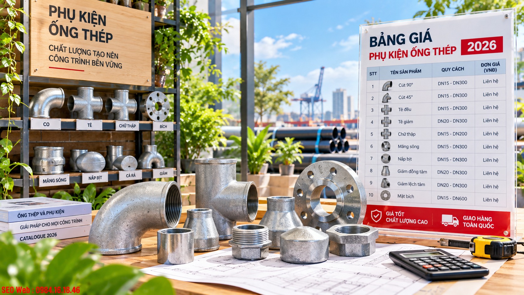 Bảng giá tham khảo nhiều loại phụ kiện ống thép phổ biến năm 2026