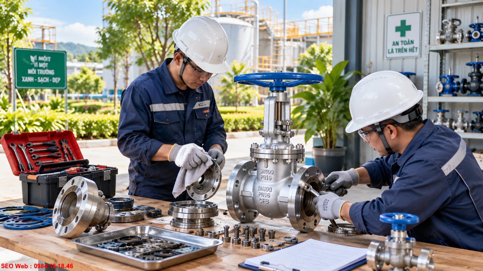 Bảo dưỡng gioăng, trục, bộ truyền động và các liên kết của van