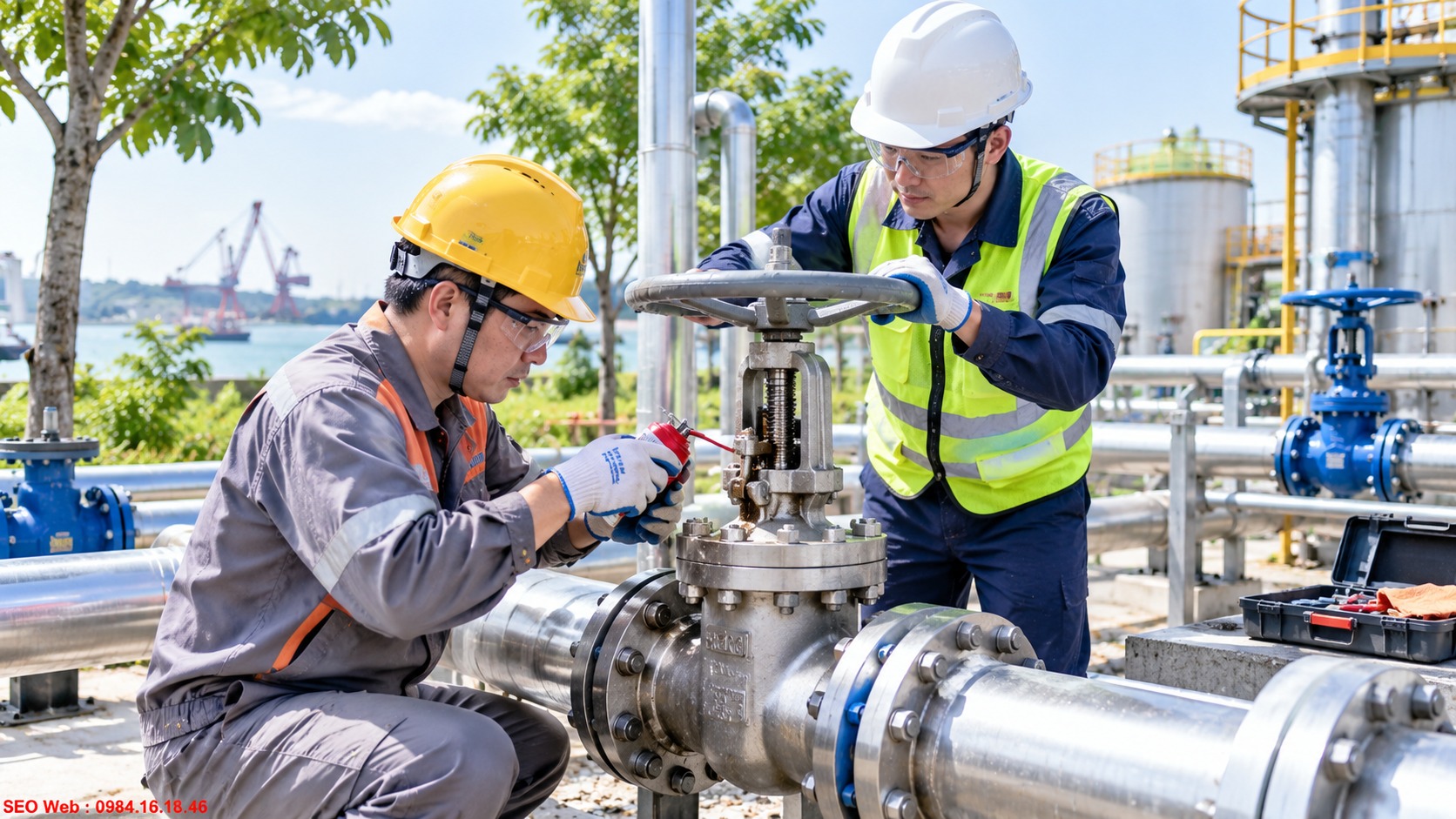 Bảo dưỡng trục và cơ cấu chuyển động bằng chất bôi trơn phù hợp Kỹ thuật viên bôi trơn trục và cơ cấu truyền động của van công nghiệp