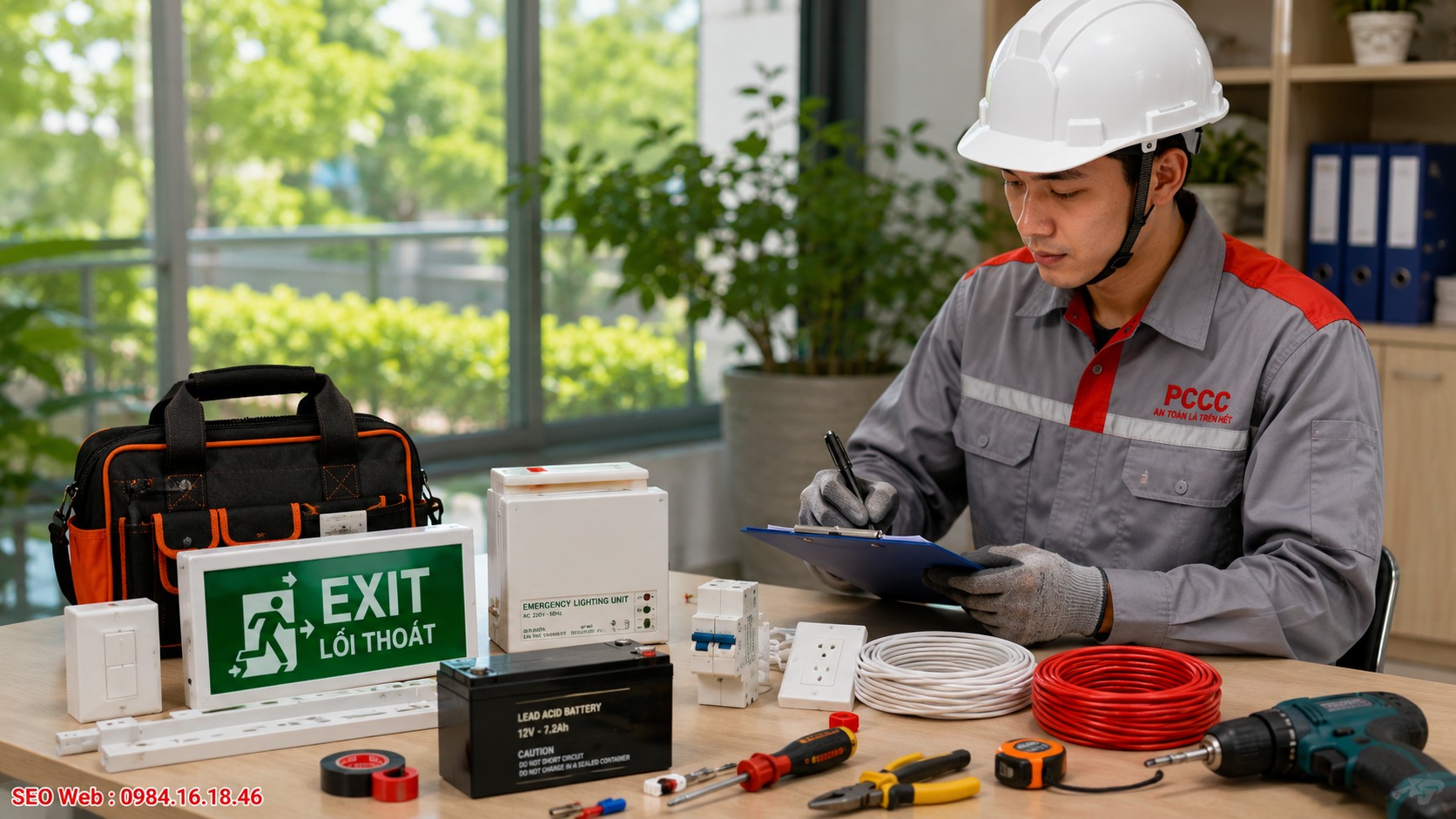 Các bước lắp đặt đèn Exit đúng kỹ thuật giúp hệ thống chỉ dẫn hoạt động an toàn