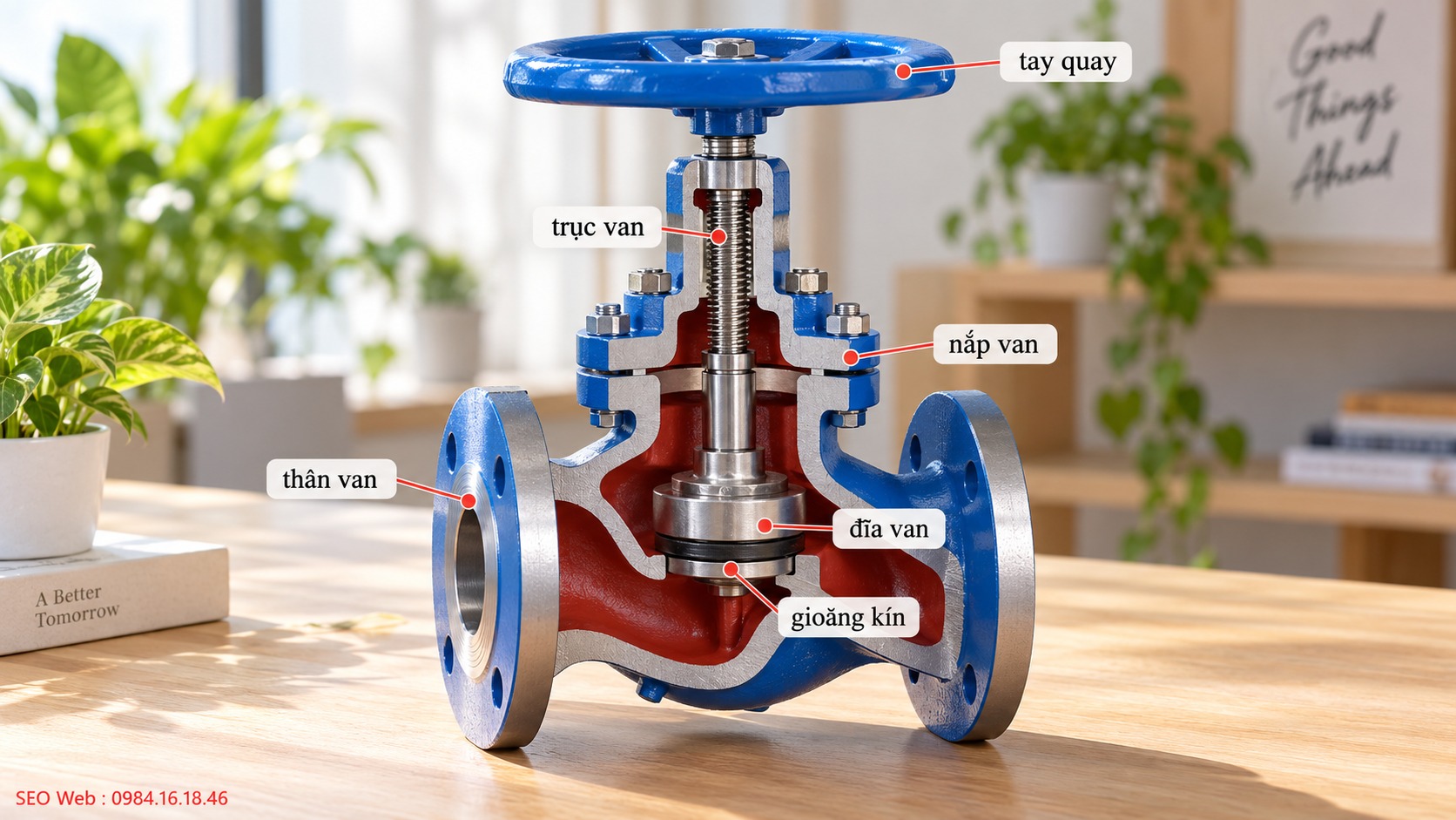 Cấu tạo tổng thể của van công nghiệp gồm nhiều bộ phận liên kết chặt chẽ