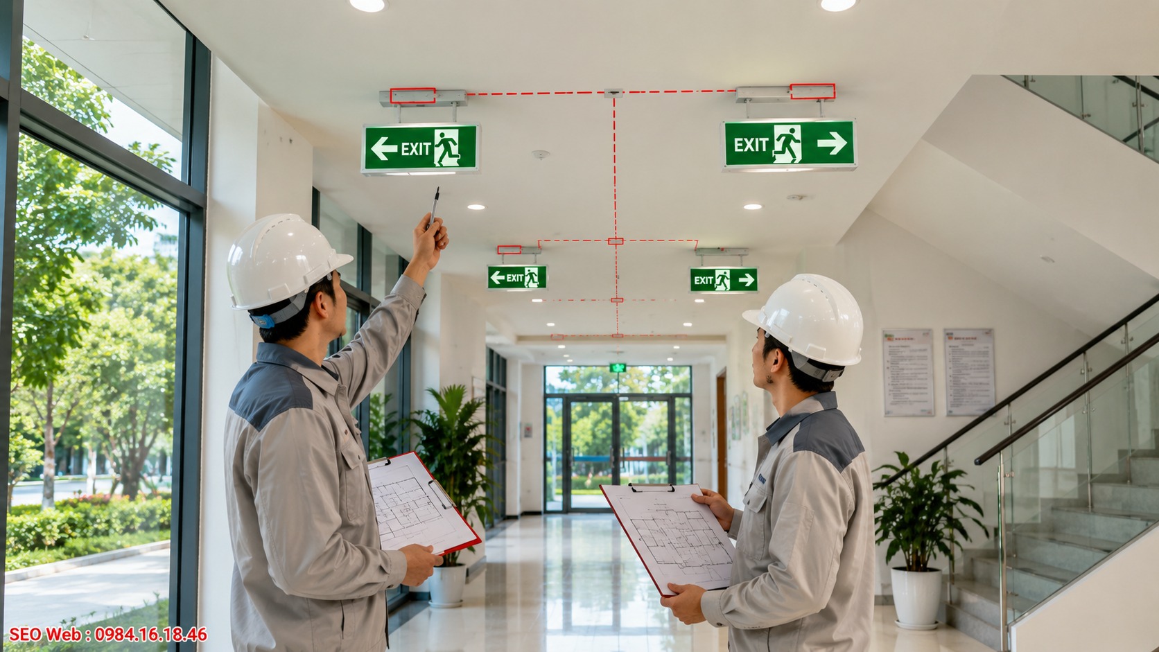 Chọn đèn Exit theo vị trí lắp đặt giúp bảo đảm tầm nhìn khi thoát hiểm