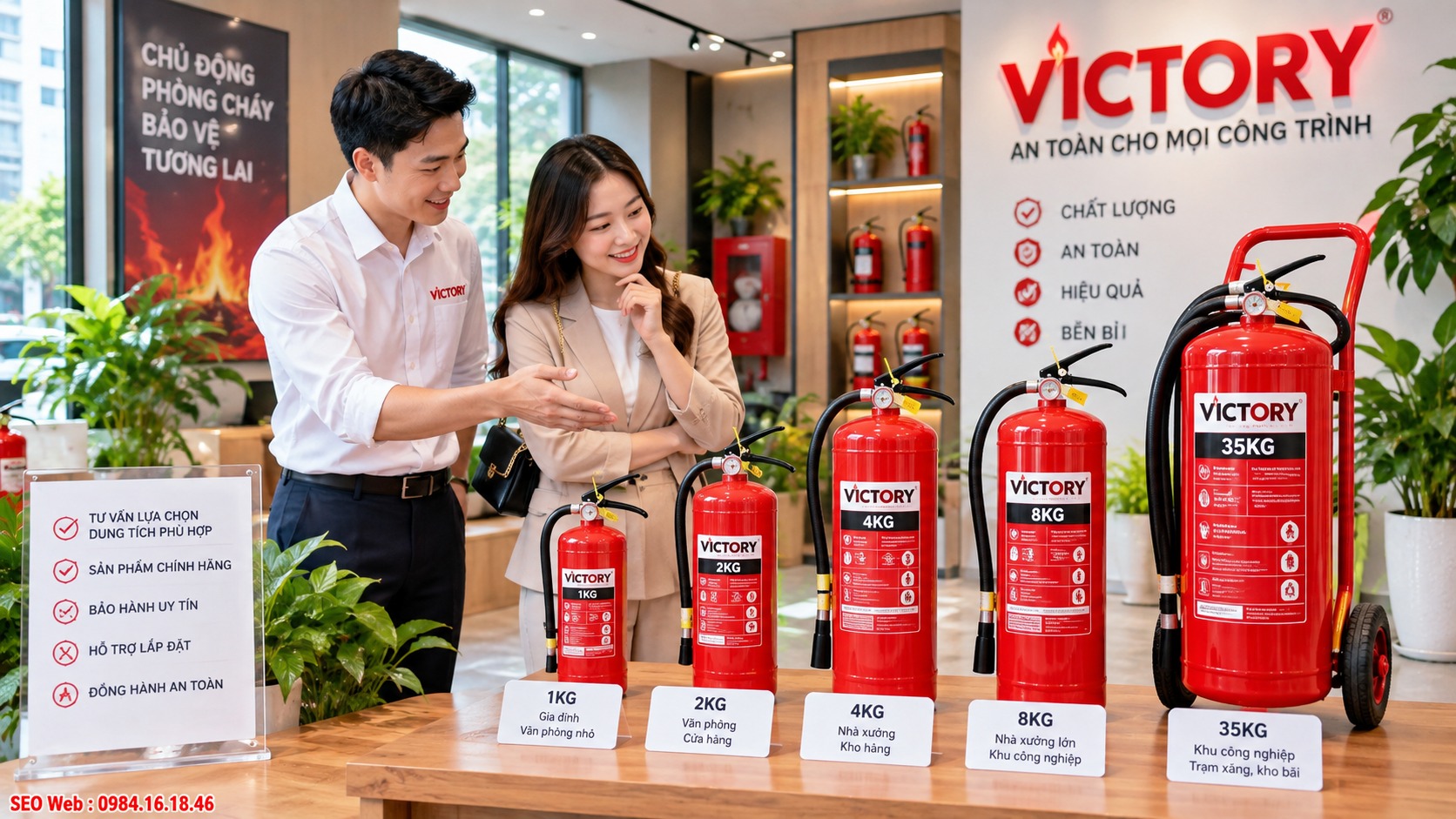 Dung tích phù hợp giúp bình Victory phát huy hiệu quả khi chữa cháy