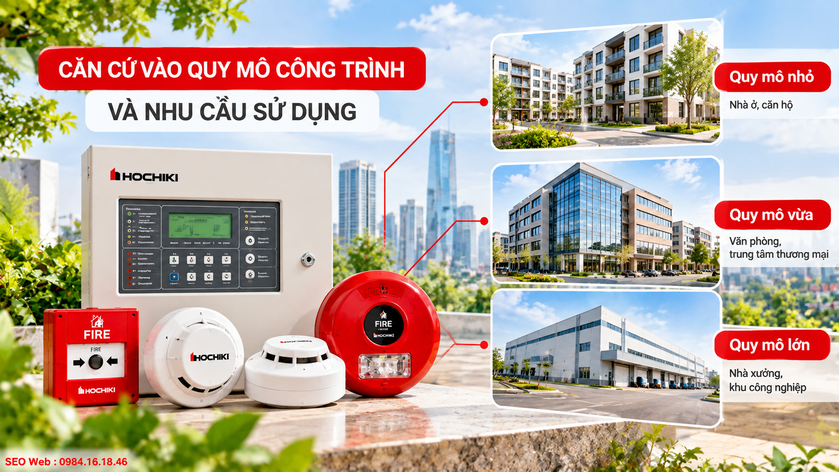 Quy mô công trình quyết định cấu hình hệ thống Hochiki cần trang bị