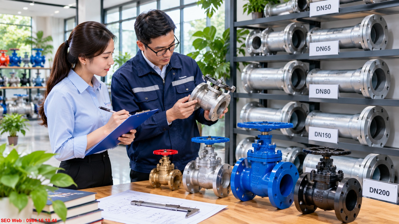 Xác định đúng kích cỡ van trước khi tiến hành lắp đặt Chọn kích thước van theo đường kính và lưu lượng của hệ thống đường ống