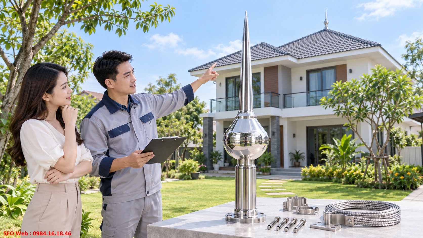 Kinh nghiệm lựa chọn kim thu sét phù hợp nhà phố và biệt thự Chọn kim thu sét cho nhà ở dân dụng theo diện tích và chiều cao