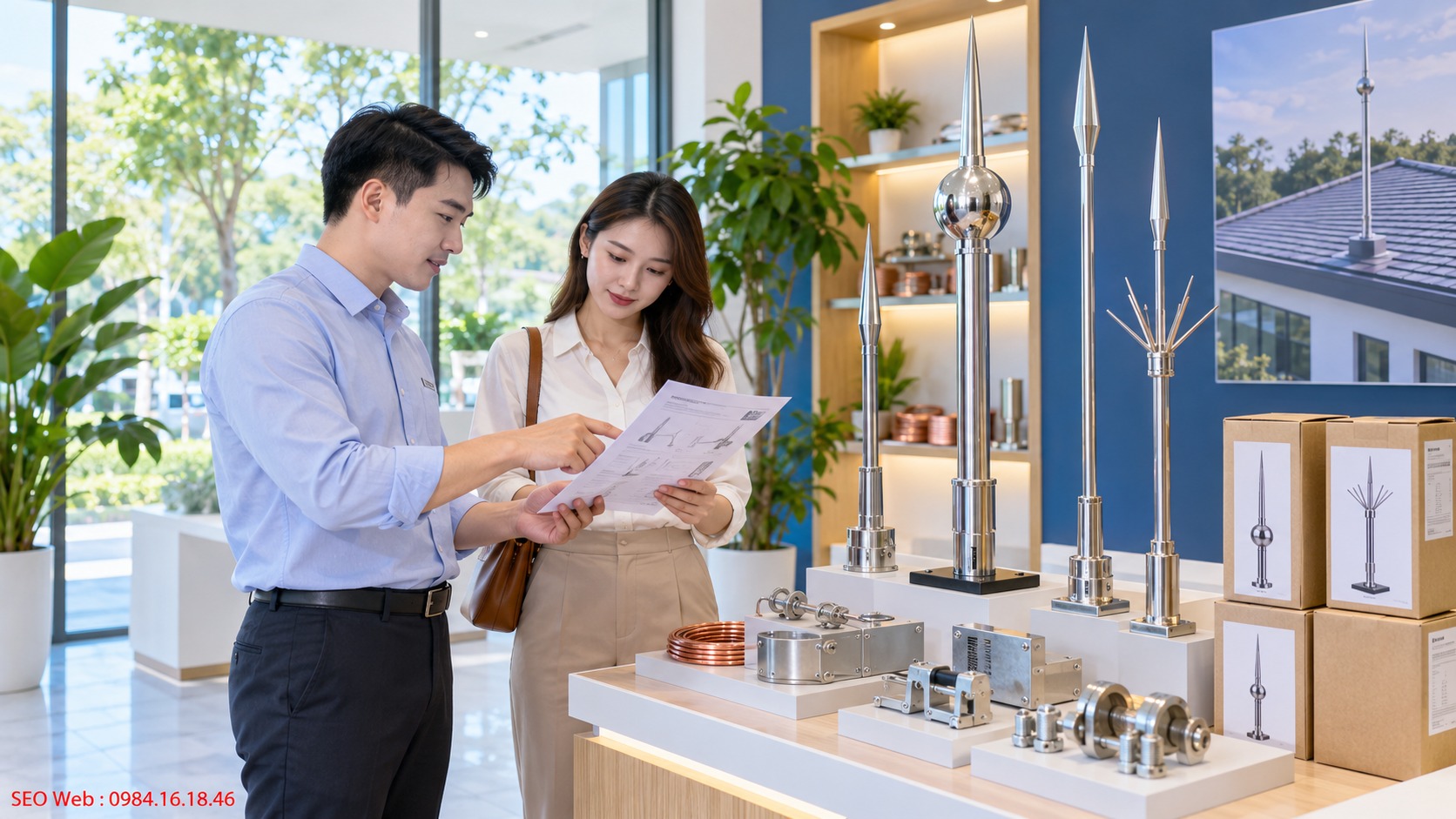 Cách kiểm tra thương hiệu kim thu sét trước khi quyết định lựa chọn Chọn thương hiệu kim thu sét có nguồn gốc rõ ràng và thông tin minh bạch