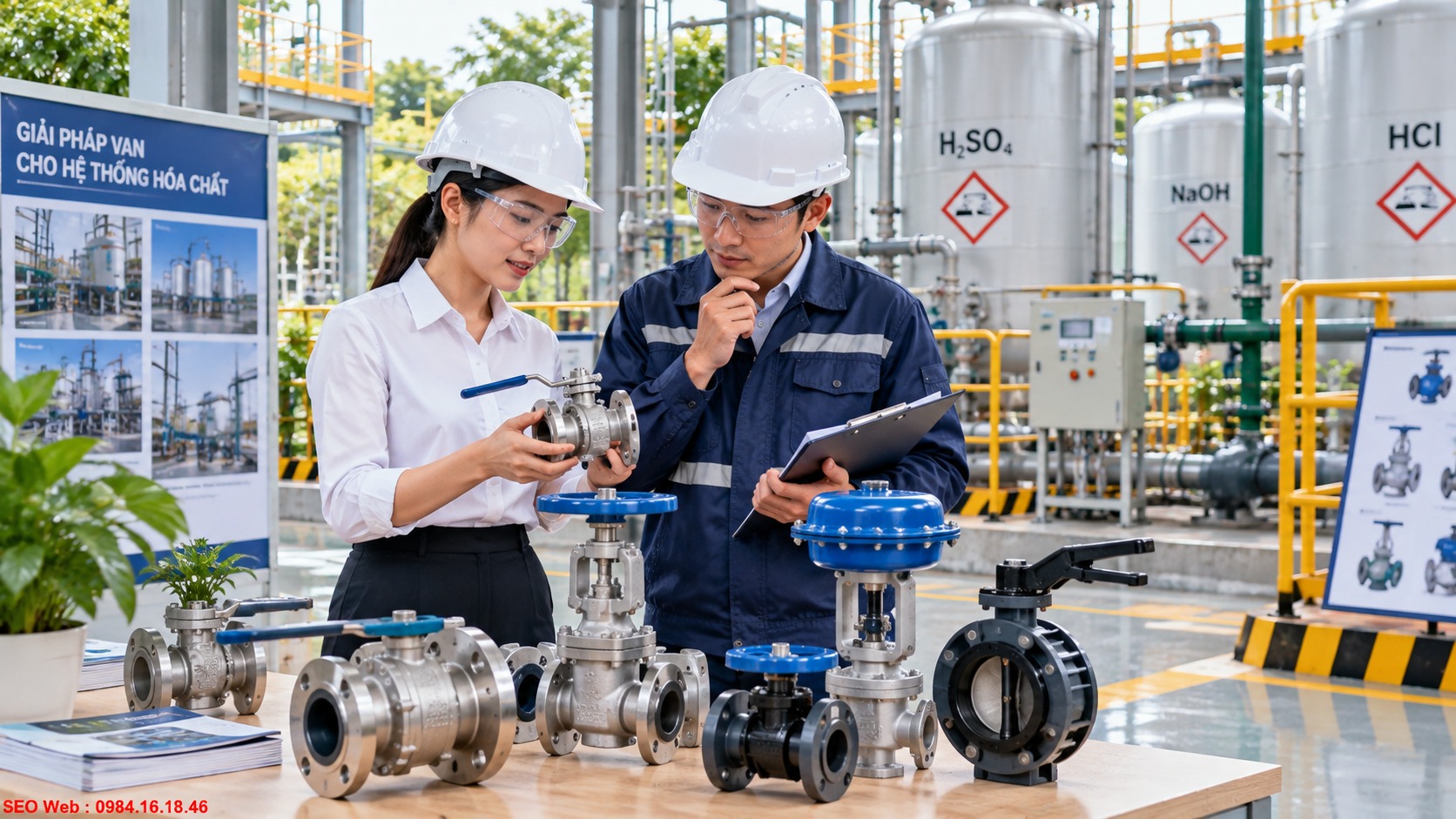 Lựa chọn vật liệu van tương thích với môi trường hóa chất Chọn van chống ăn mòn phù hợp đặc tính lưu chất trong hệ thống hóa chất