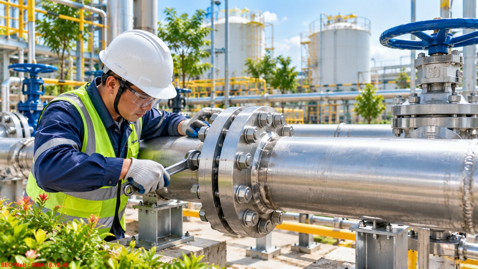 Vai trò kết nối ổn định của mặt bích trong hệ thống đường ống Chức năng kết nối mặt bích công nghiệp giữa đường ống và thiết bị