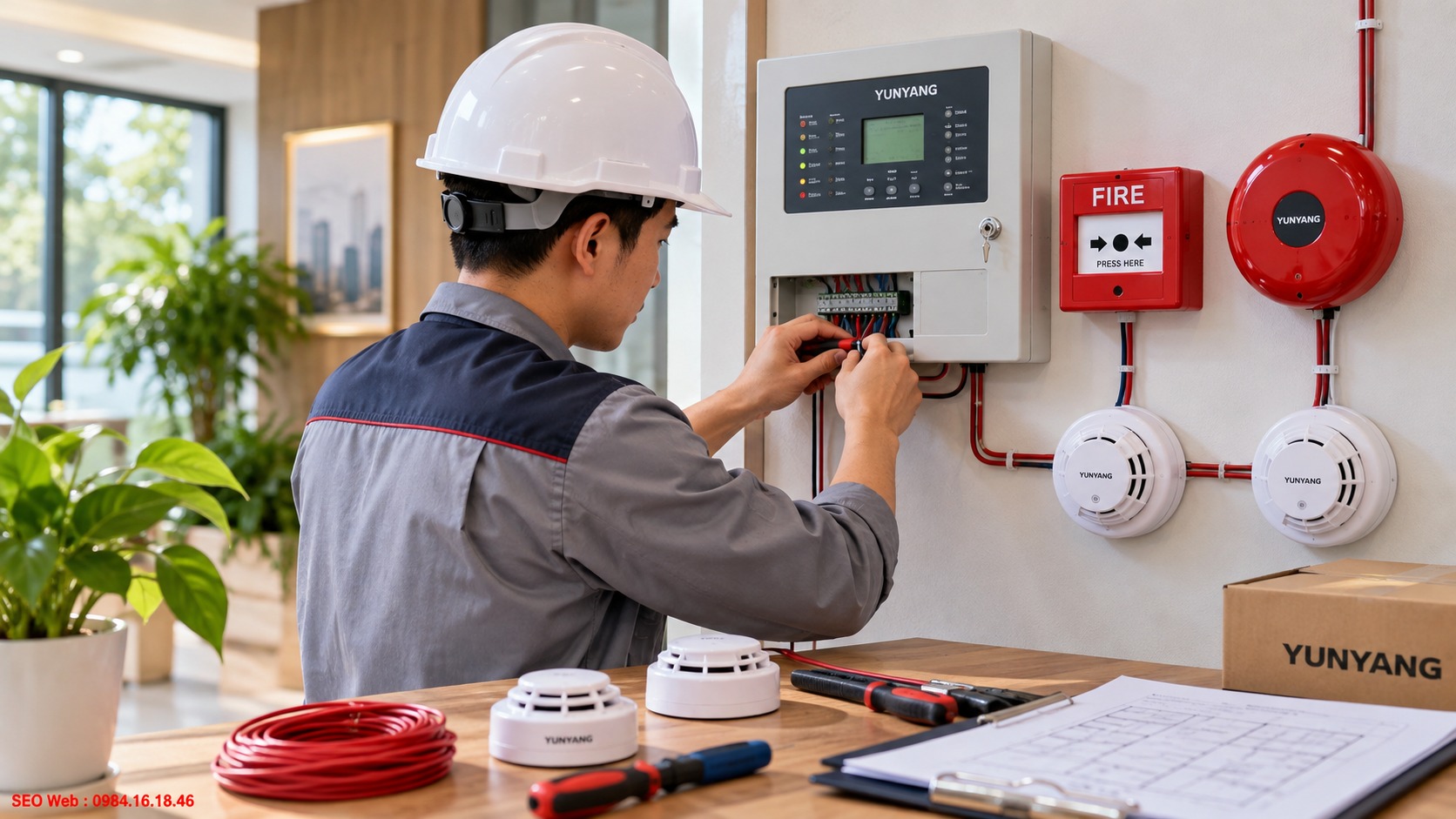 Kỹ thuật đấu nối thiết bị và kiểm tra tín hiệu hệ thống báo cháy Yunyang