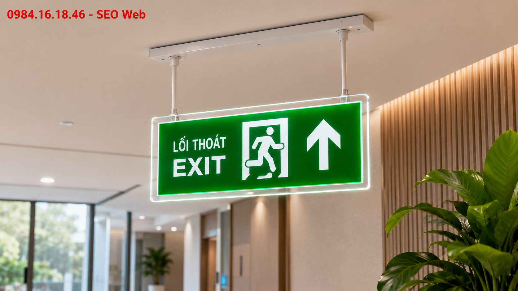 Đèn exit mũi tên lên xuống giúp người dùng xác định chính xác hướng thoát nạn