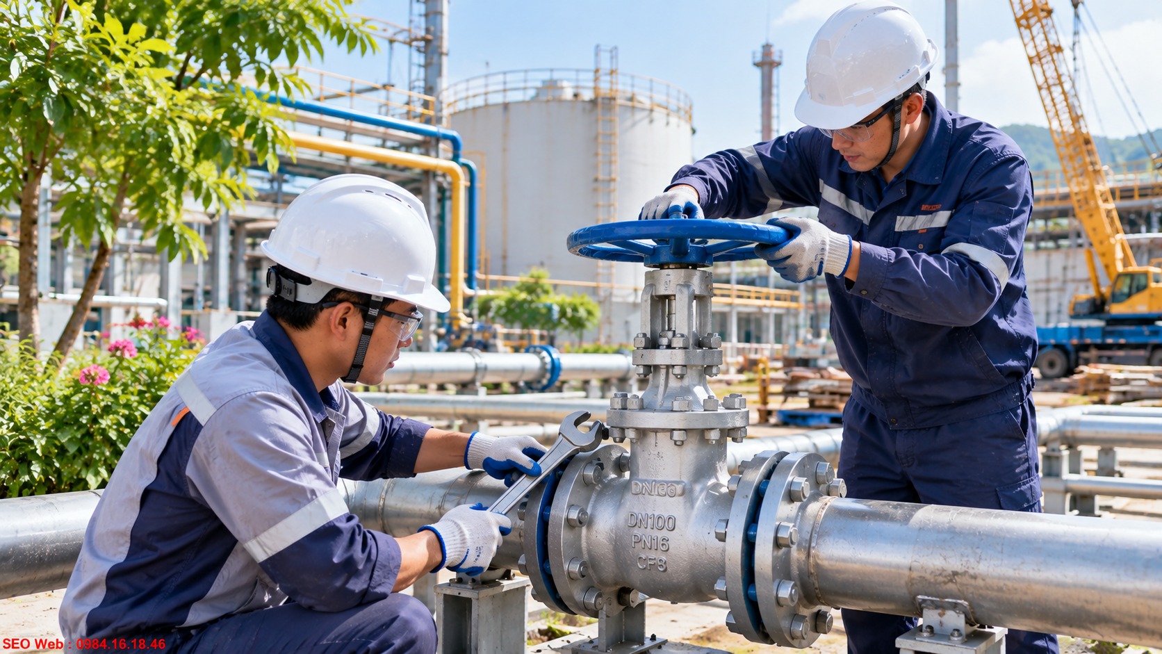 Căn chỉnh cơ cấu vận hành giúp van hoạt động chính xác hơn Kỹ thuật viên căn chỉnh trục, cơ cấu đóng mở và các vị trí liên kết