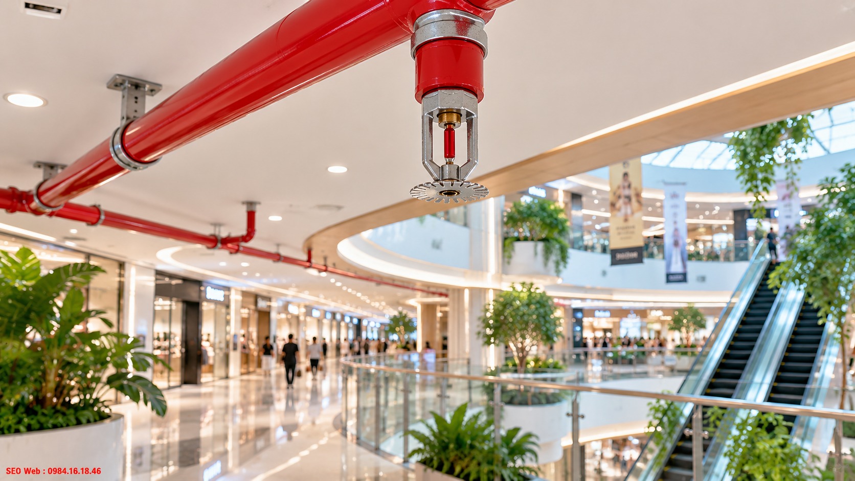 Đầu phun Sprinkler tự động kích hoạt khi nhiệt độ đạt ngưỡng thiết kế