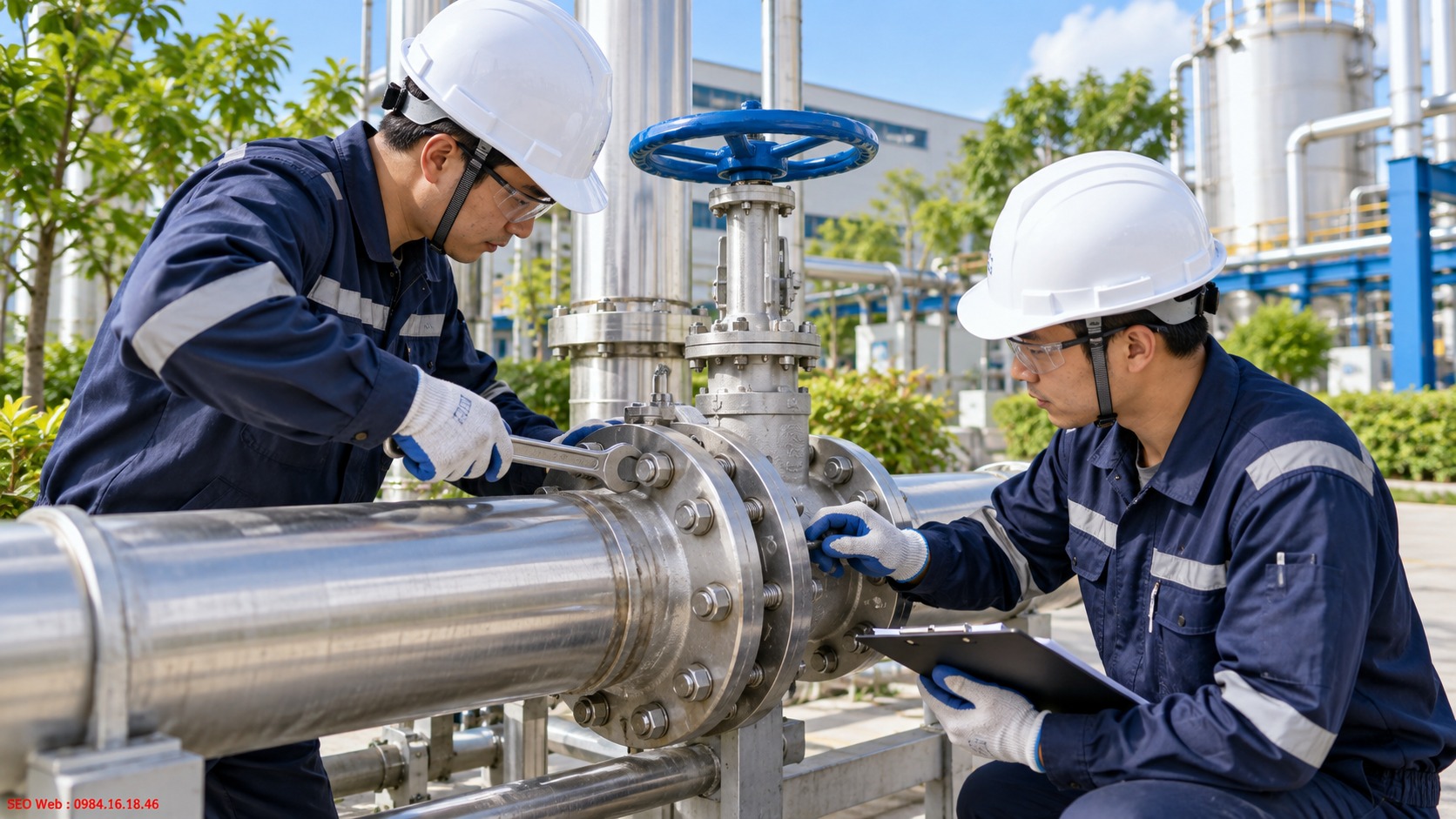 Kiểm tra lại bulông, gioăng và khe nối mặt bích sau quá trình khắc phục