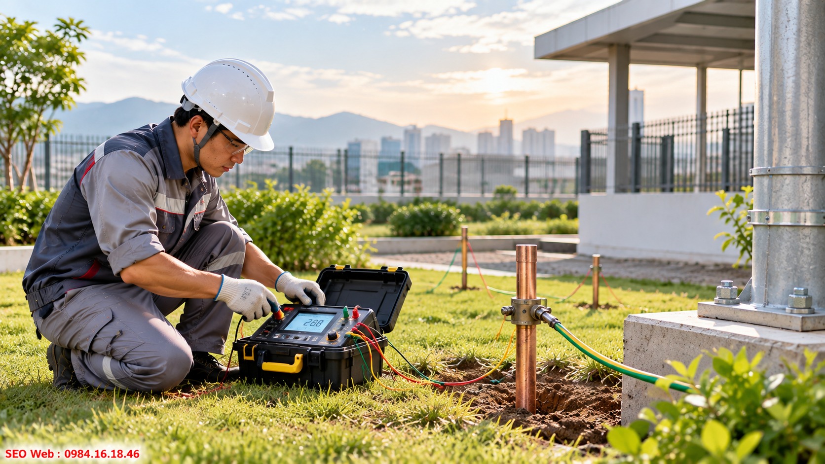 Kiểm tra thông số tiếp địa trước khi nghiệm thu hệ thống chống sét Đo điện trở giúp đánh giá hiệu quả tản dòng của hệ tiếp địa