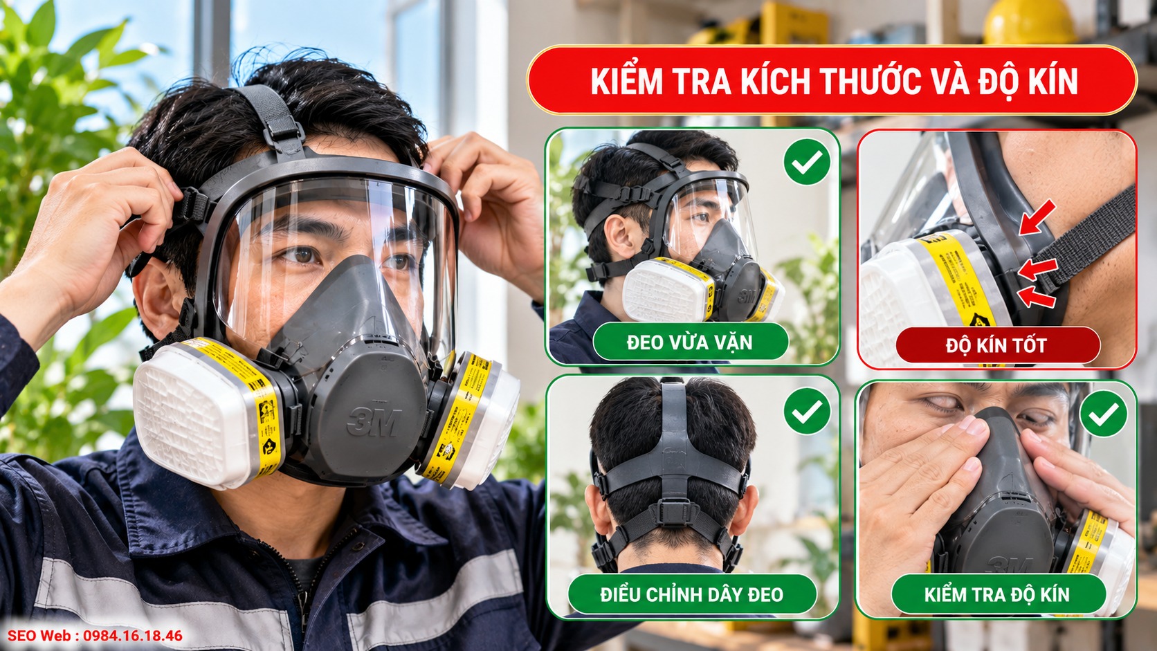 Mặt nạ ôm kín khuôn mặt giúp hạn chế khí độc xâm nhập