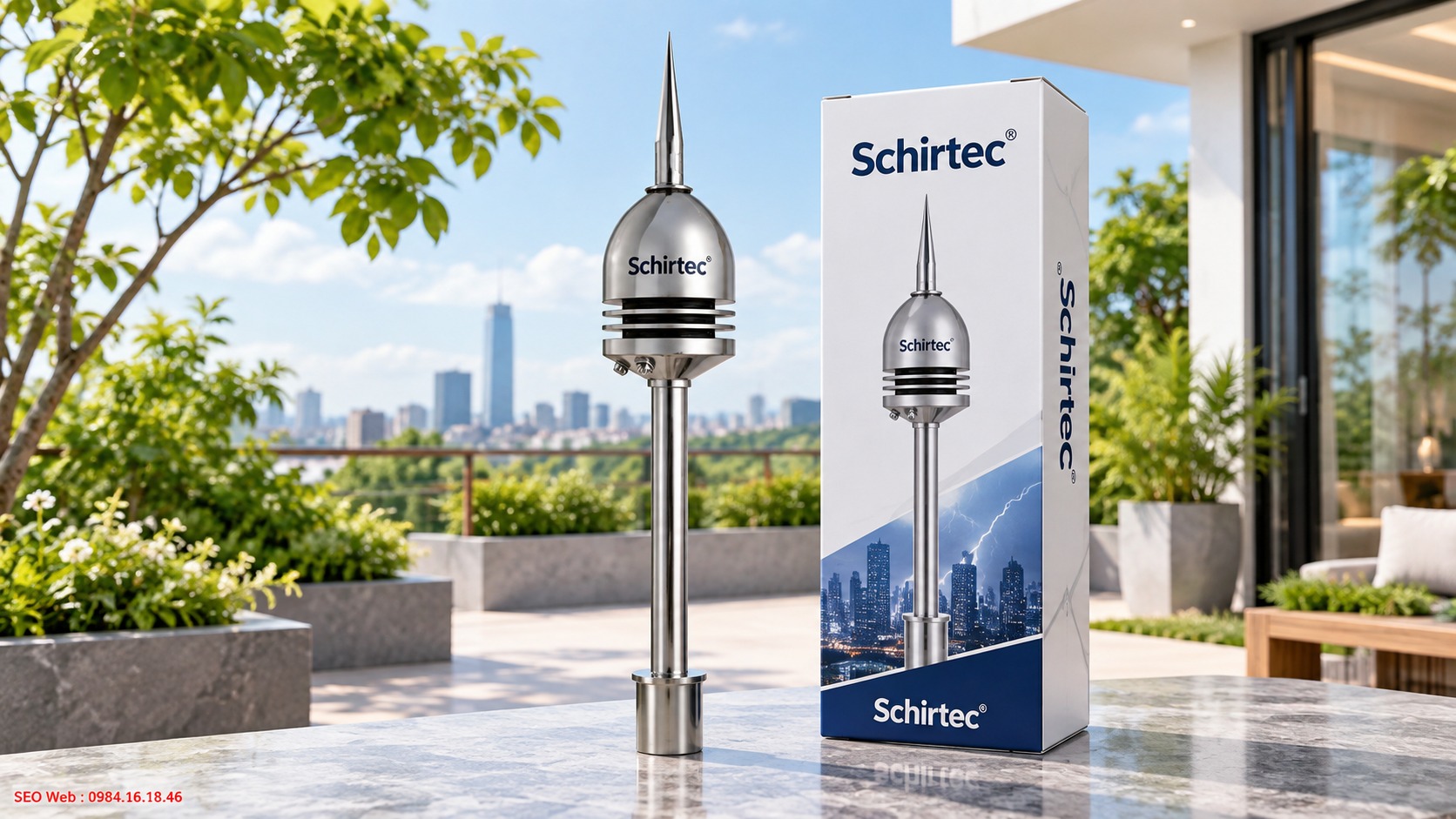 Lựa chọn dòng kim Schirtec theo diện tích và yêu cầu bảo vệ Kim thu sét Schirtec phù hợp nhiều nhu cầu từ dân dụng đến công nghiệp