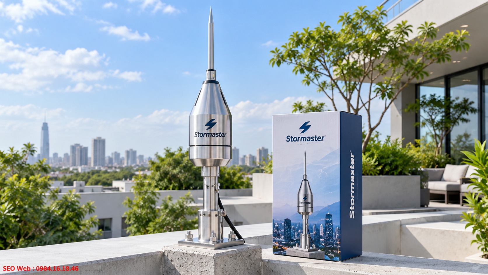 Khả năng chống ăn mòn của kim Stormaster trong điều kiện khắc nghiệt Kim thu sét Stormaster bền ngoài trời, phù hợp môi trường thời tiết khắc nghiệt