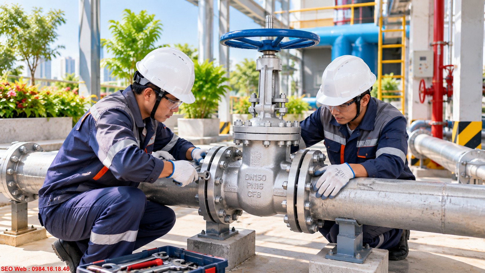 Kỹ thuật lắp van mặt bích bảo đảm kết nối chắc chắn, kín khít Lắp đặt van công nghiệp nối mặt bích đúng kỹ thuật trên đường ống