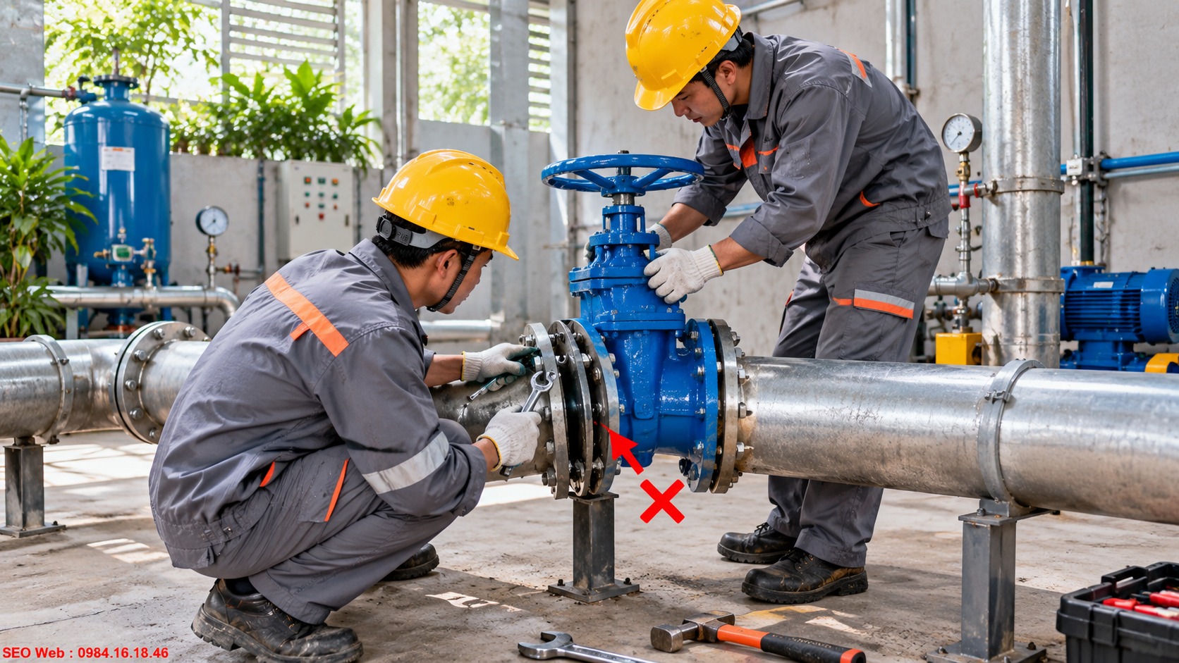 Lắp đặt van công nghiệp sai kỹ thuật gây rò rỉ và kẹt thiết bị
