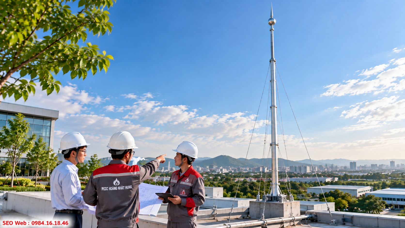 Dịch vụ lắp đặt kim thu sét tại PCCC Hoàng Nhật Hưng Hoàng Nhật Hưng khảo sát và thi công chống sét theo công trình
