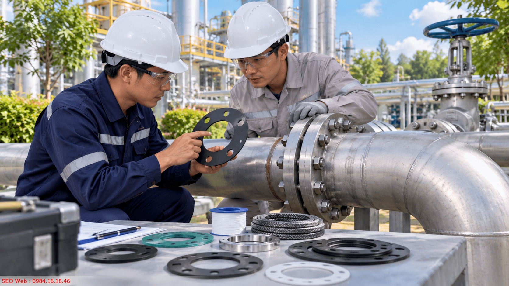 Lựa chọn gioăng làm kín phù hợp nhiệt độ, áp suất và môi chất đường ống