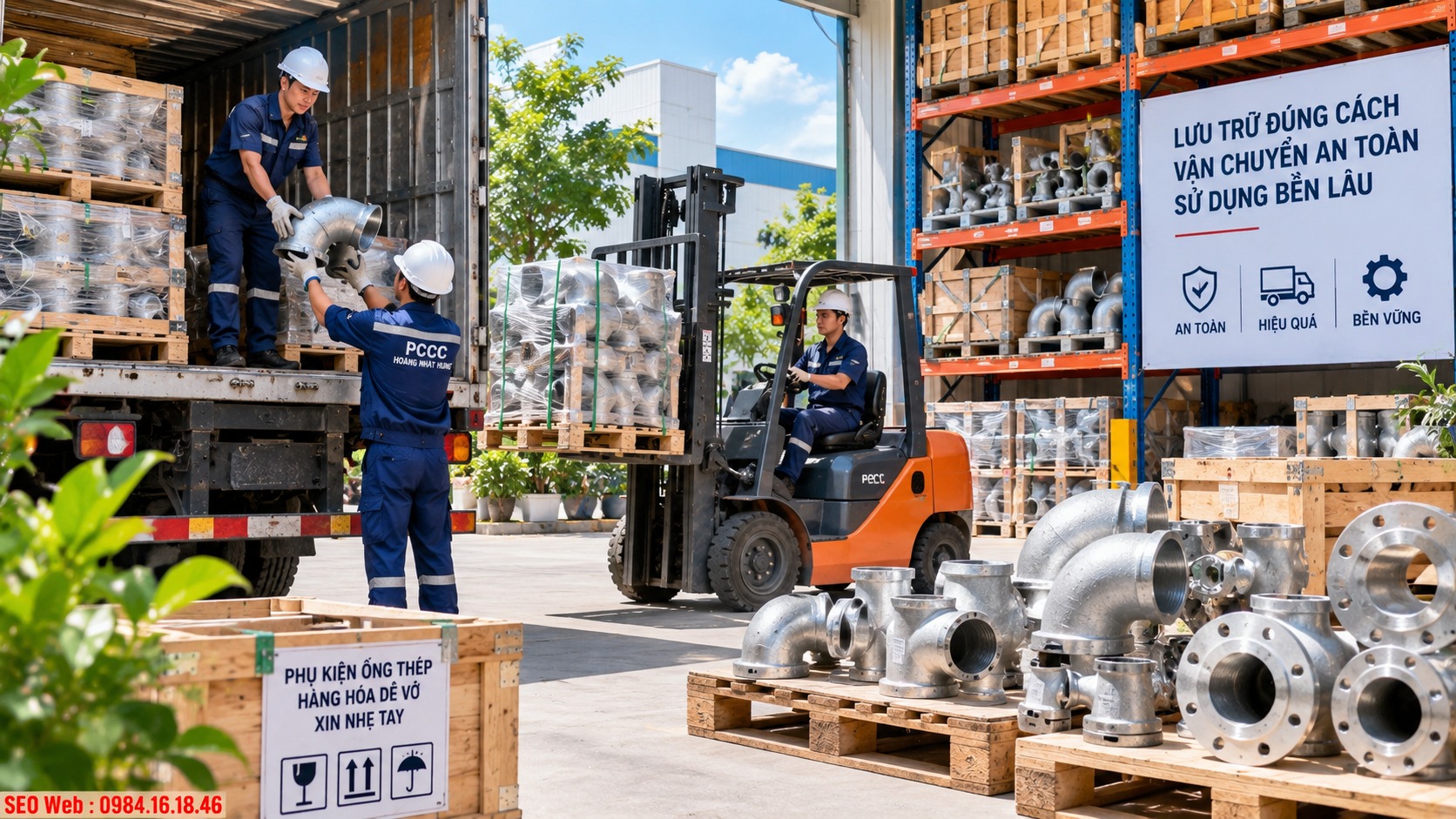 Phụ kiện thép cần được lưu trữ khô ráo và vận chuyển an toàn