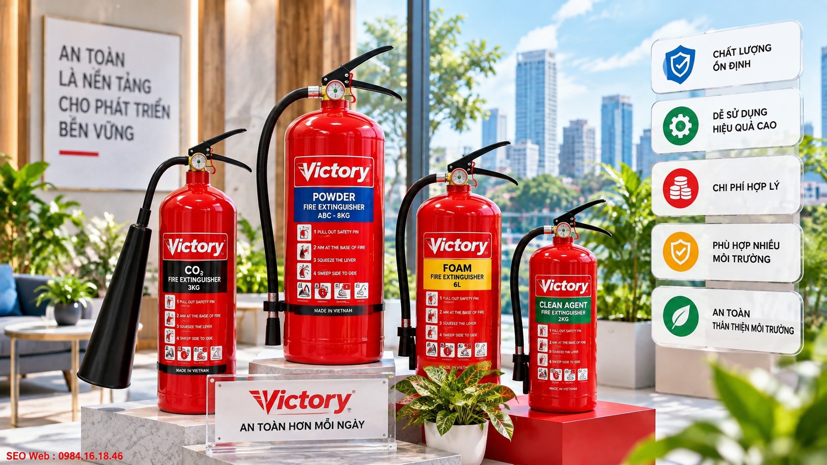 Sản phẩm Victory đáp ứng nhu cầu chữa cháy ban đầu tại nhiều khu vực