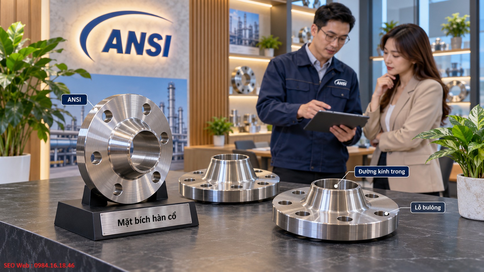 Mặt bích hàn cổ tiêu chuẩn ANSI dùng cho hệ thống áp lực cao