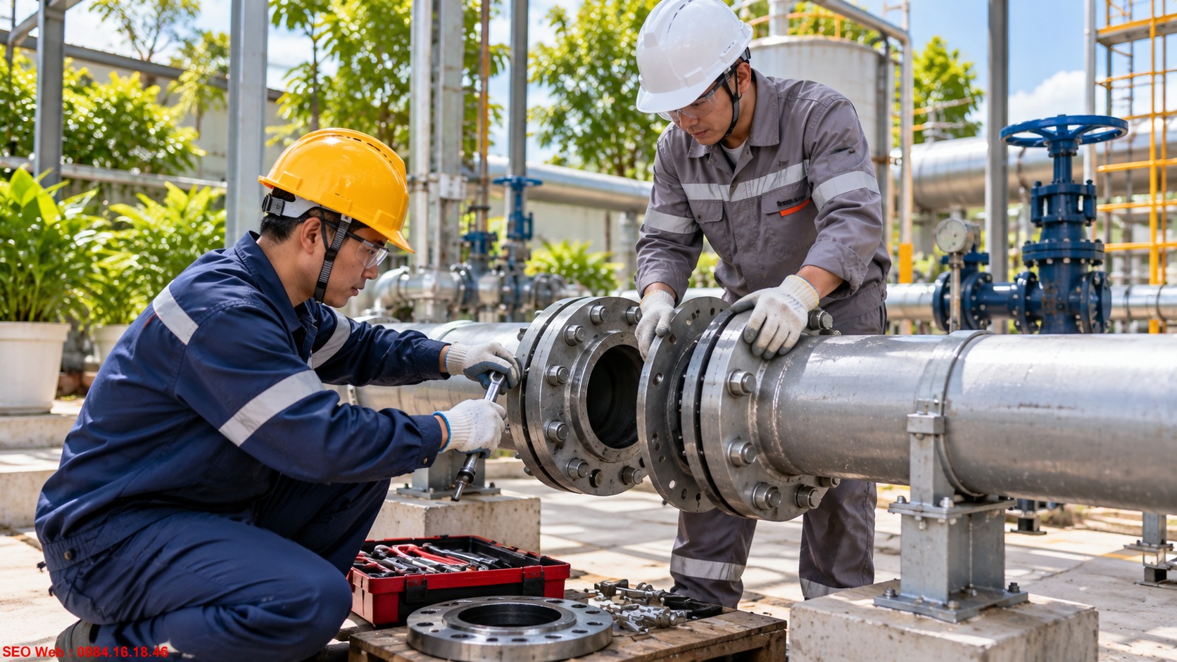 Giải pháp tháo lắp thuận tiện cho hệ thống sử dụng kết nối mặt bích Mặt bích hỗ trợ tháo lắp thiết bị và bảo trì hệ thống đường ống