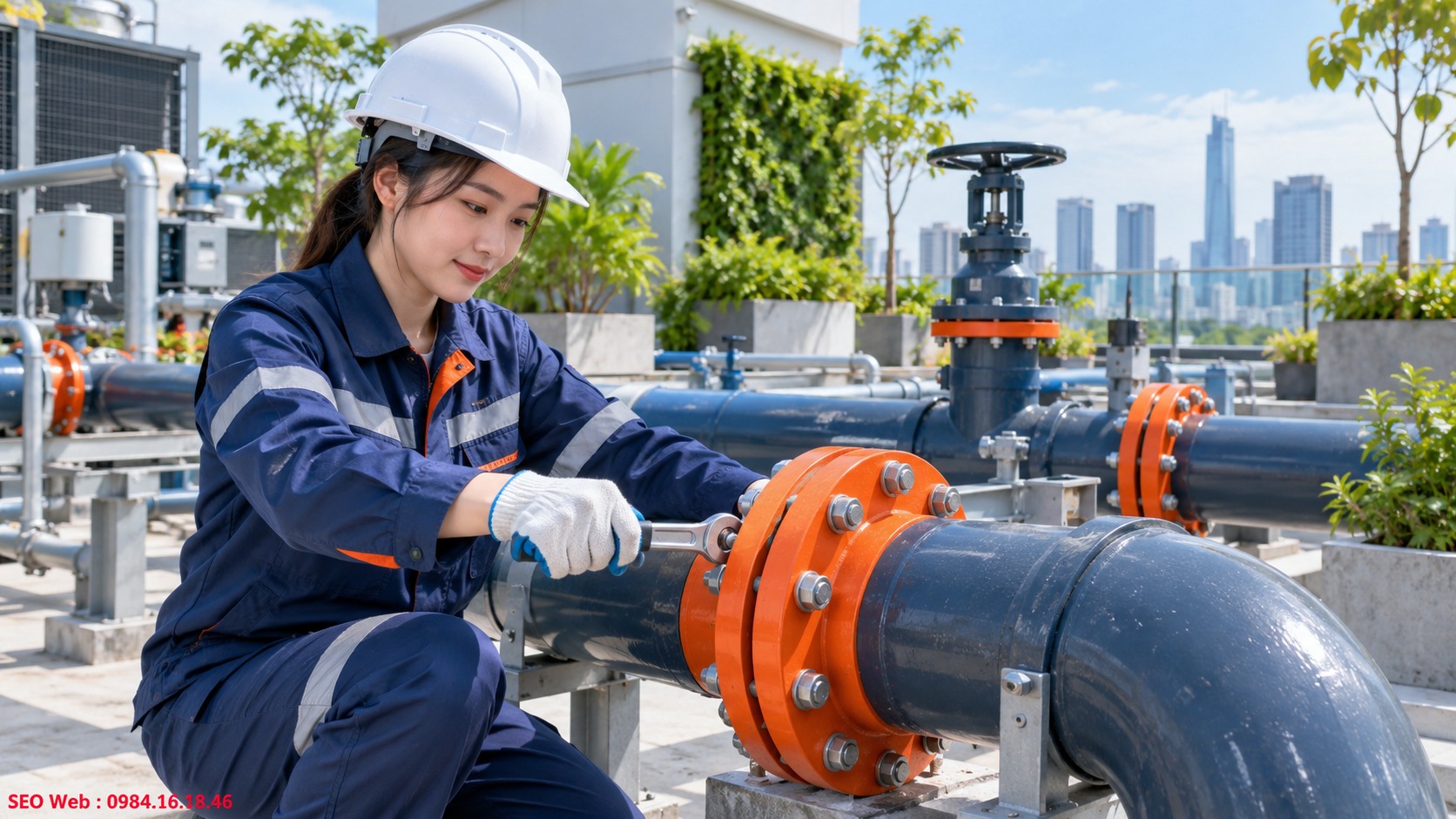 Mặt bích kết nối đường ống chắc chắn, đảm bảo độ kín khi vận hành