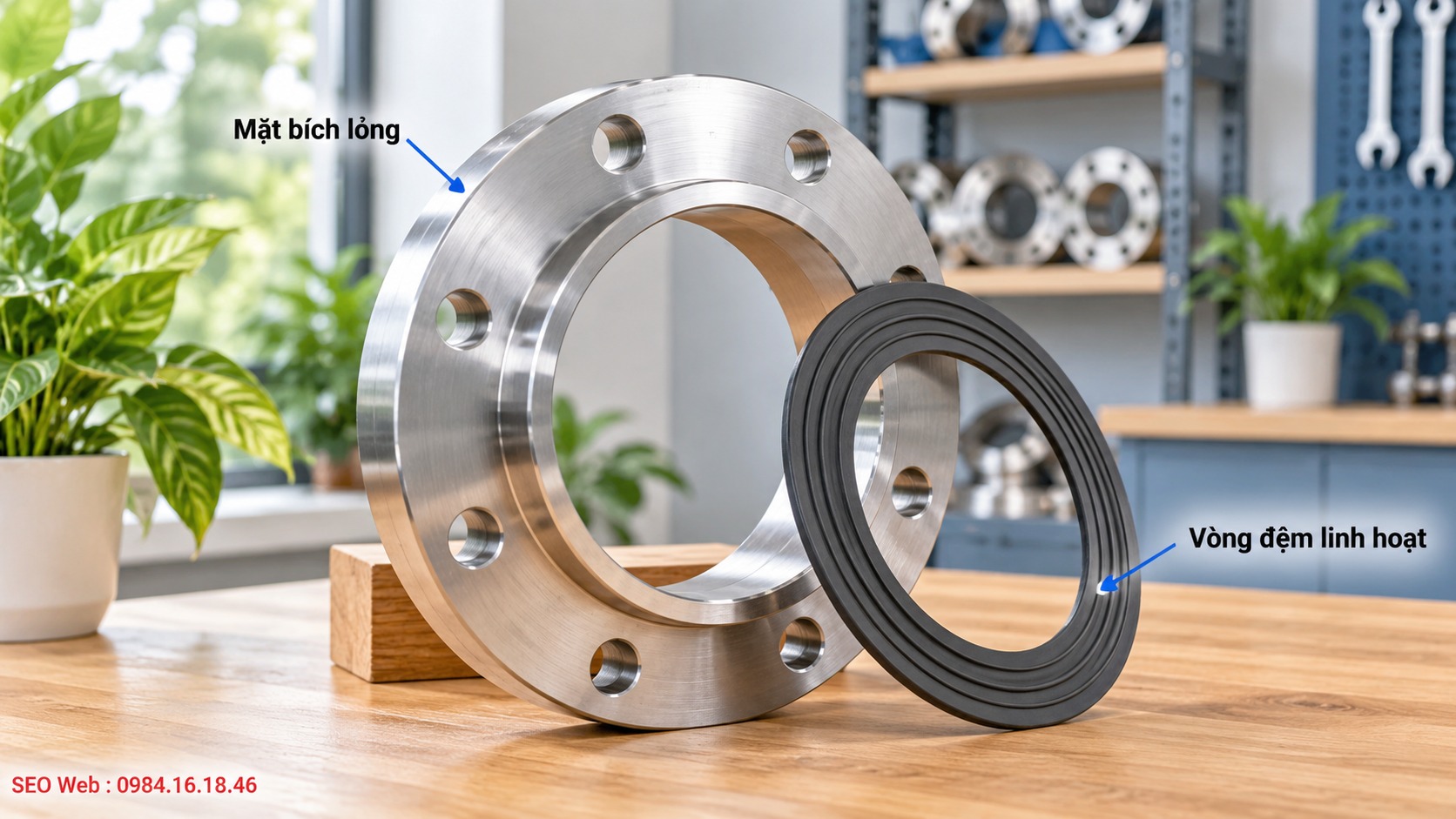 Mặt bích lỏng kết hợp vòng đệm giúp kết nối đường ống linh hoạt