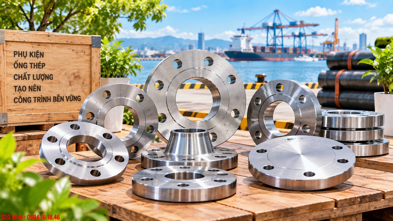 Mặt bích thép tạo liên kết kín chắc và thuận tiện tháo lắp
