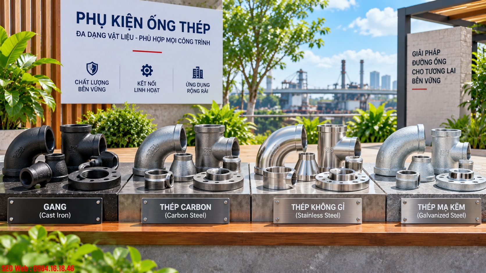 Các loại phụ kiện ống thép được phân chia theo vật liệu chế tạo