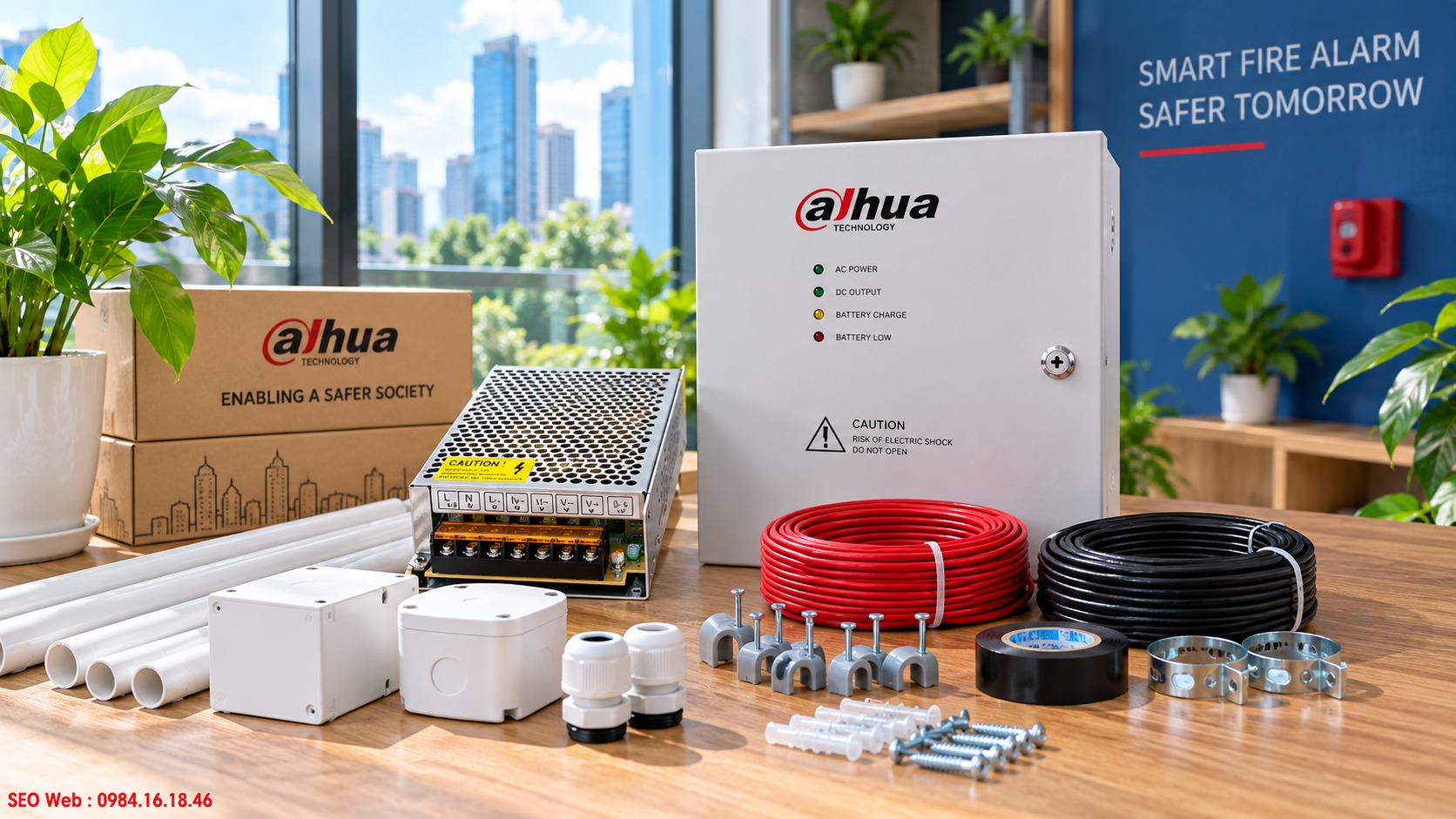 Phụ kiện lắp đặt và nguồn dự phòng cho báo cháy Dahua