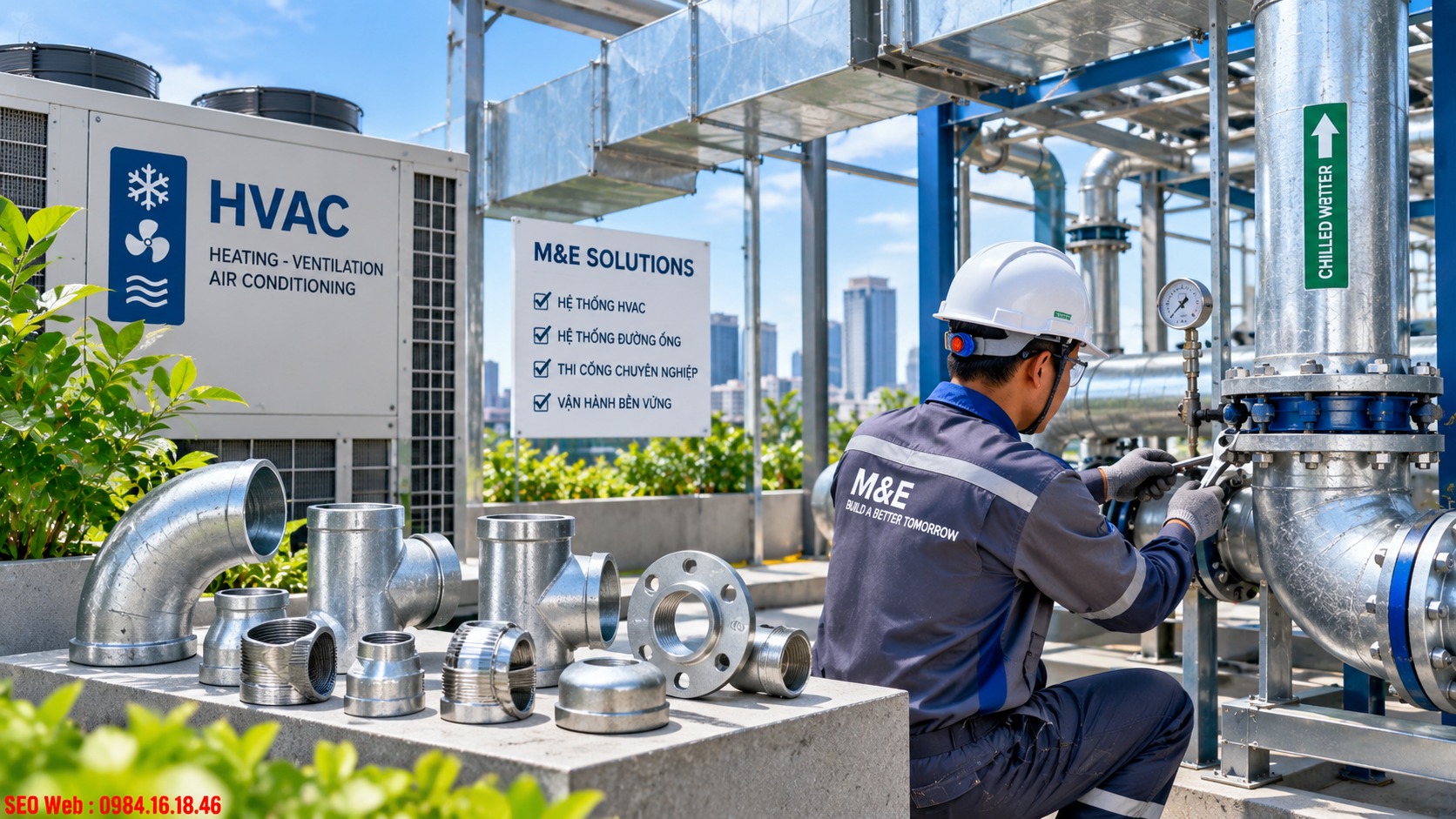 Phụ kiện thép hỗ trợ kết nối đường ống cơ điện và điều hòa HVAC