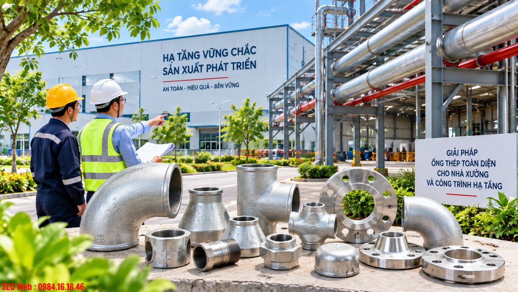 Phụ kiện thép hỗ trợ thi công đường ống nhà xưởng ổn định lâu dài