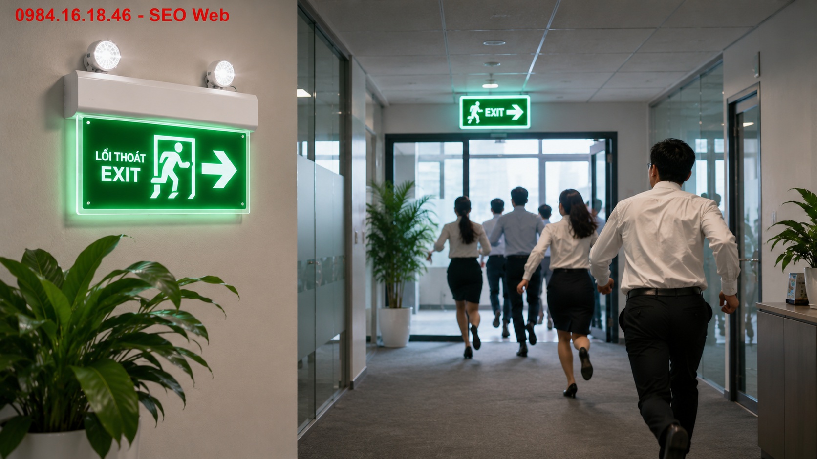 Đèn exit hỗ trợ định hướng thoát nạn, giảm rủi ro khi cháy hoặc mất điện