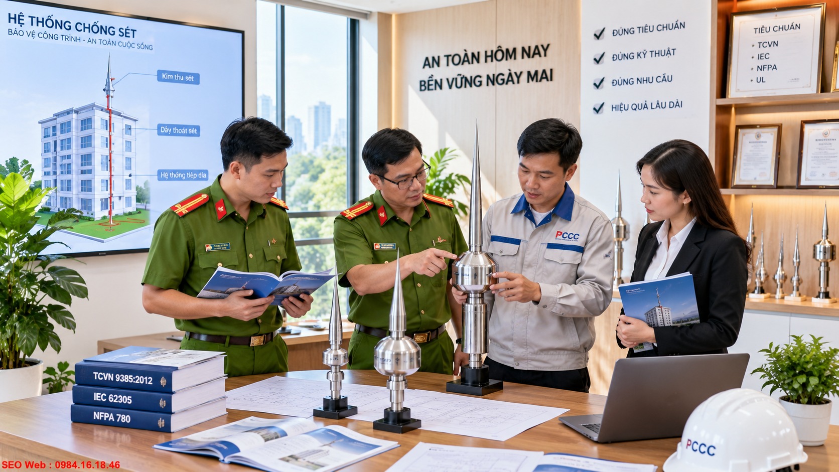 Kim thu sét đáp ứng tiêu chuẩn kỹ thuật và yêu cầu an toàn