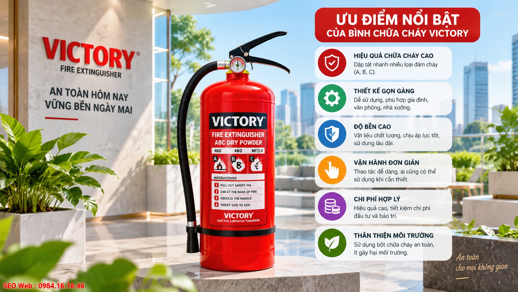 Thiết kế linh hoạt giúp sản phẩm Victory thuận tiện khi xử lý cháy
