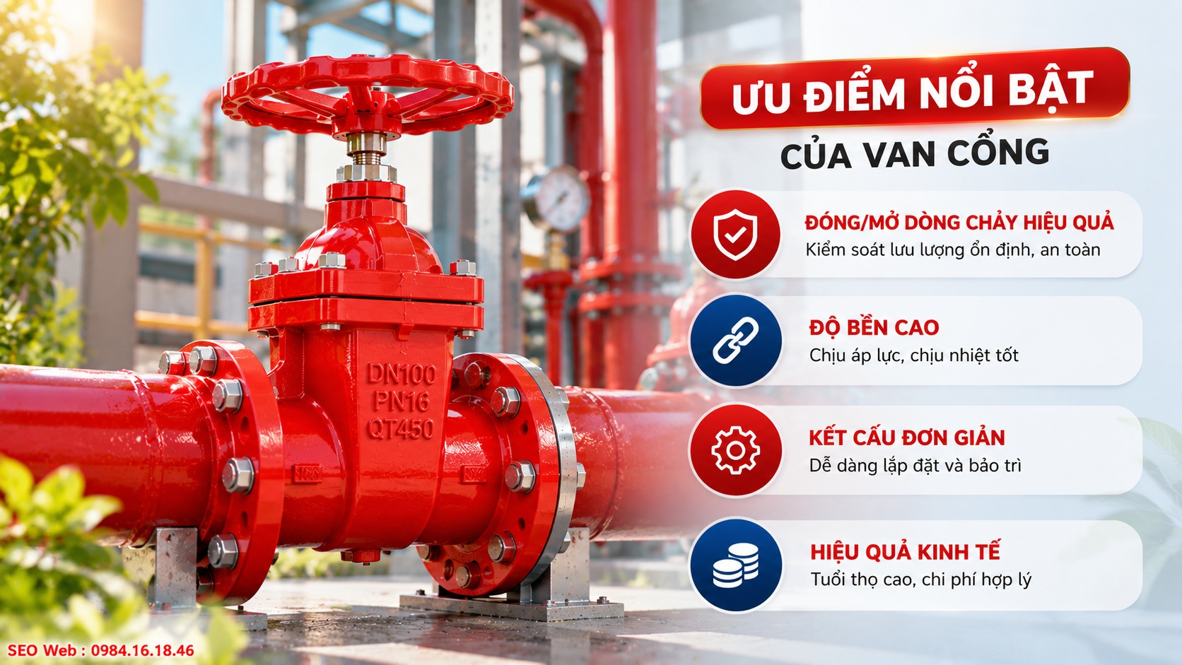 Van cổng có độ bền cao, vận hành ổn định và bảo trì thuận tiện